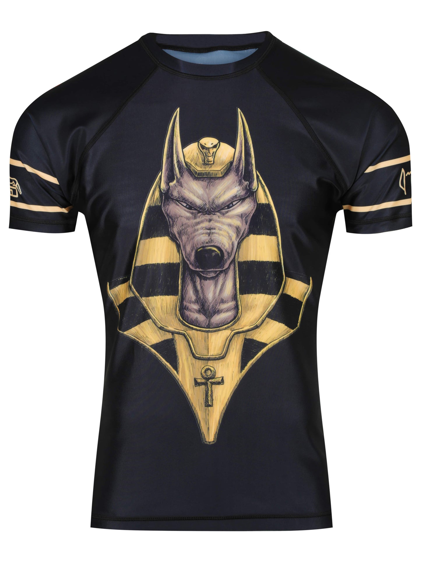 Raven Fightwear Men's Anubis Short Sleeve BJJ Rash Guard MMA Black