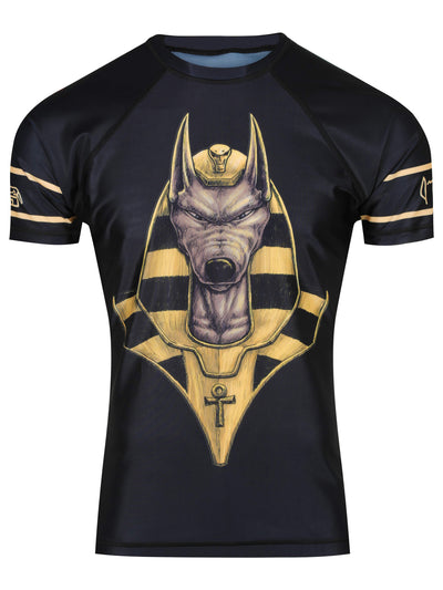 Raven Fightwear Men's Anubis Short Sleeve BJJ Rash Guard MMA Black