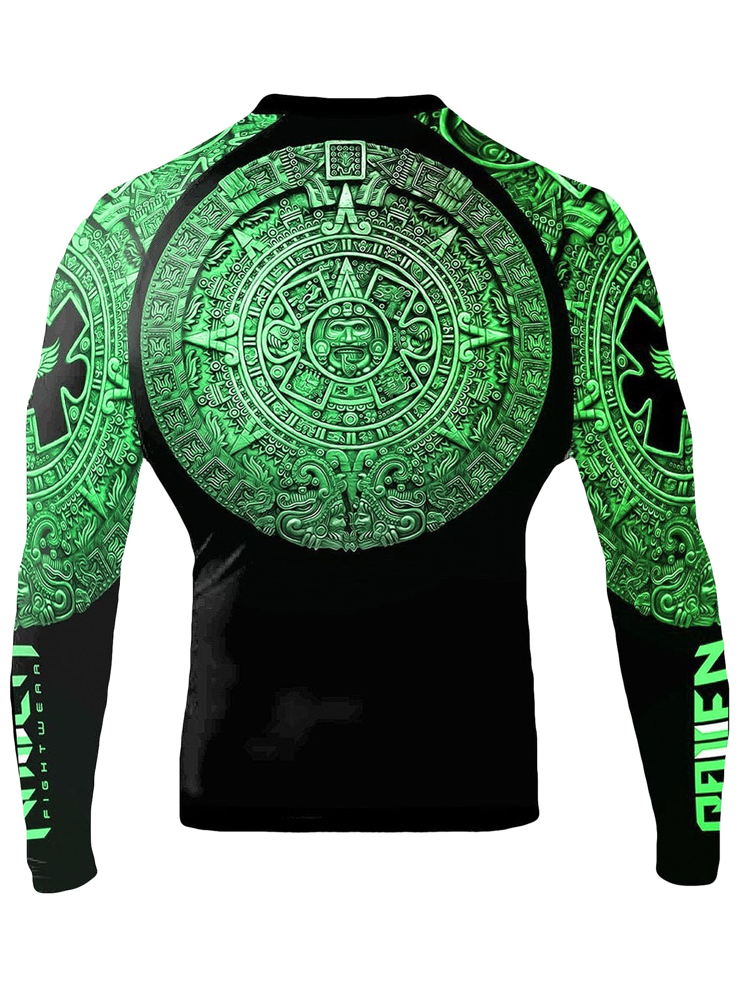 Raven Fightwear Men's Aztec Ranked BJJ Rash Guard MMA Green