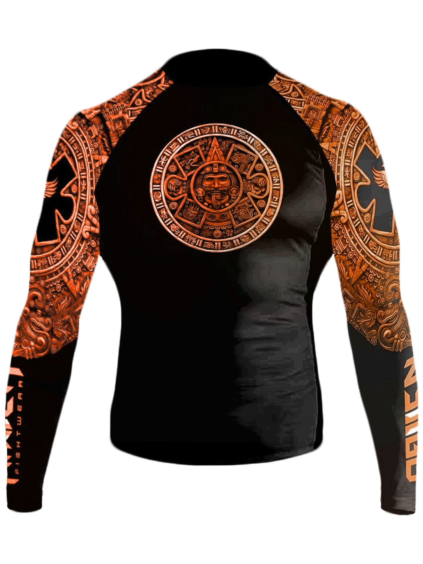Raven Fightwear Men's Aztec Ranked BJJ Rash Guard MMA Orange