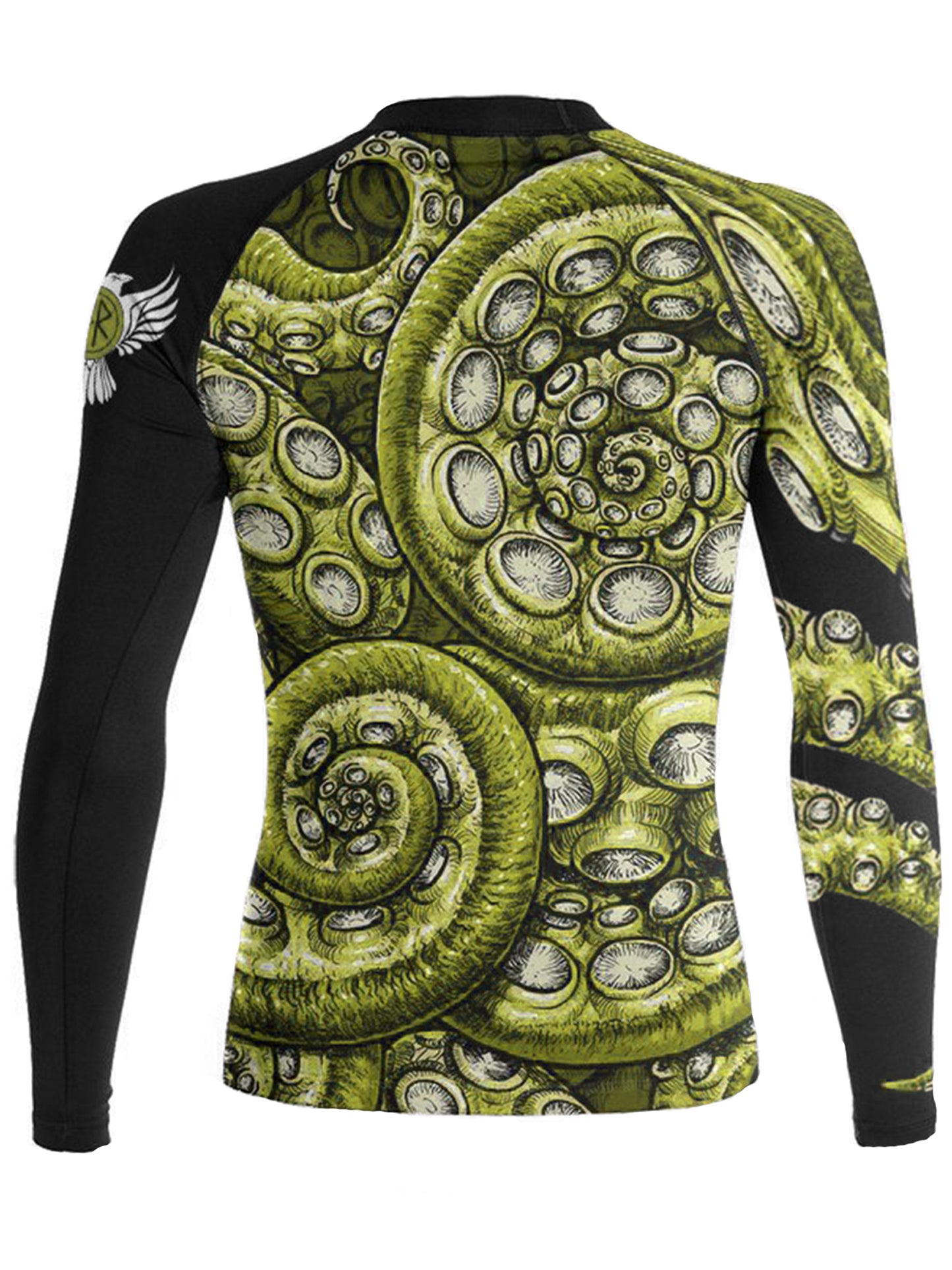 Raven Fightwear Women's Kraken Octopus BJJ Rash Guard MMA Black/Yellow