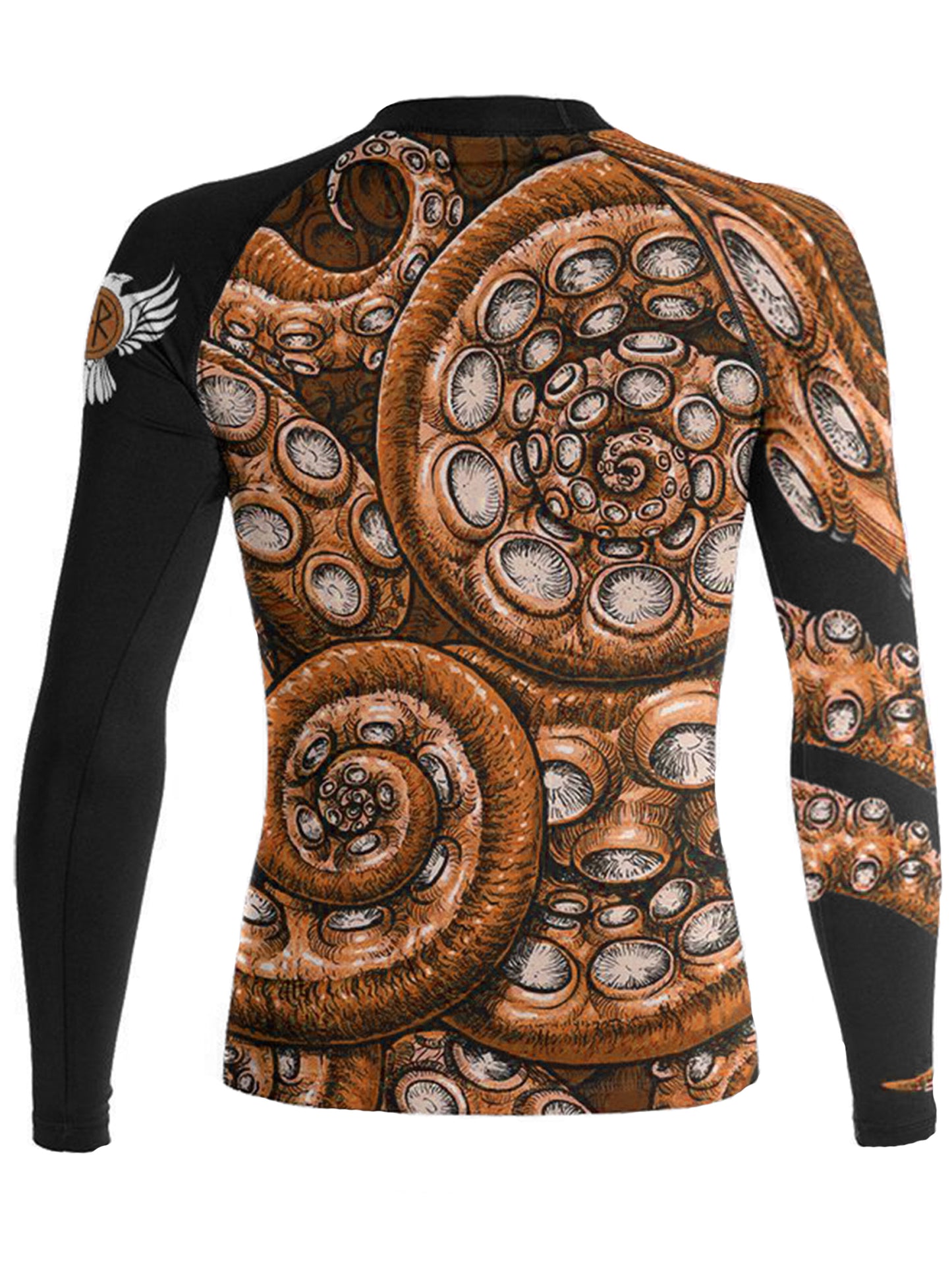 Raven Fightwear Women's Kraken Octopus BJJ Rash Guard MMA Black/Orange