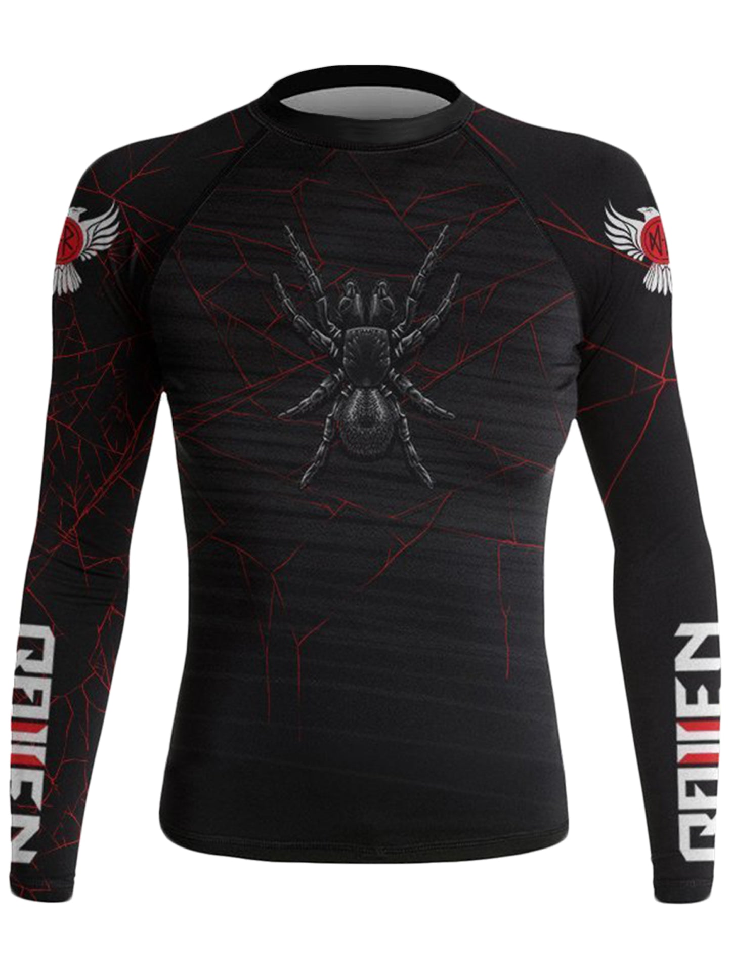 Raven Fightwear Women's Funnel Web Spider BJJ Rash Guard MMA Black