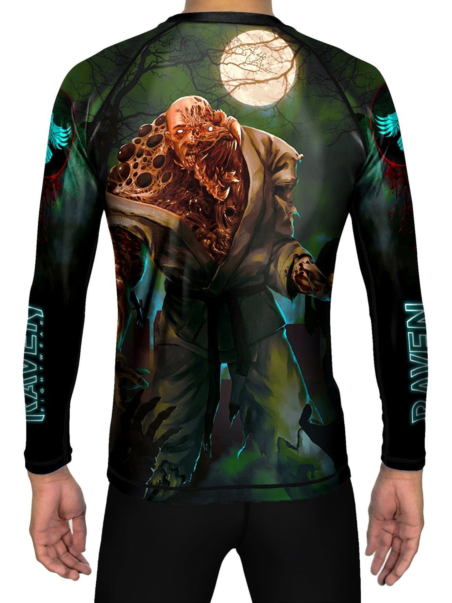 Raven Fightwear Men's Zombie BJJ Rash Guard MMA Black