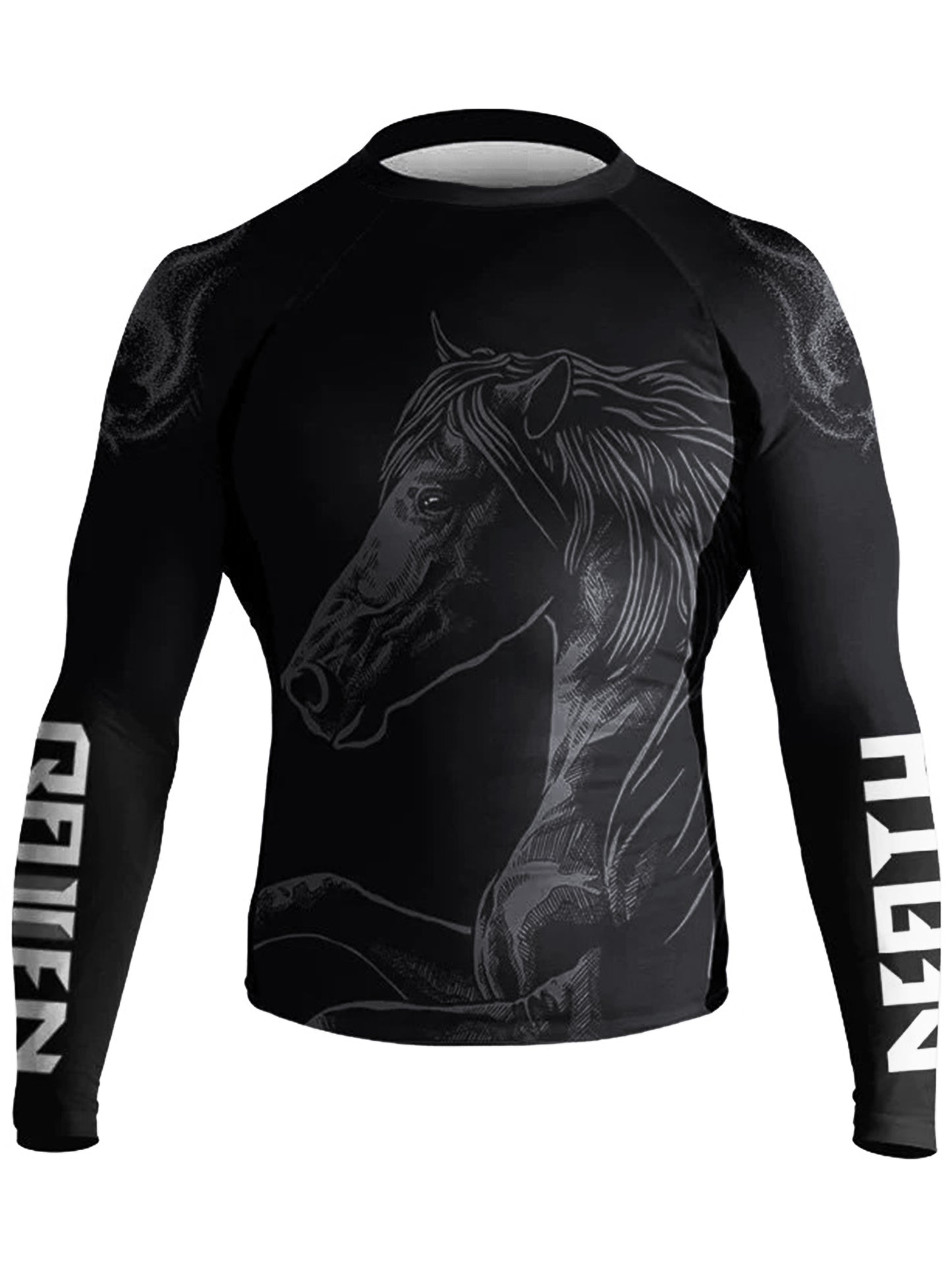 Raven Fightwear Men's Four Horsemen of the Apocalypse Death BJJ Rash Guard MMA Black Edition