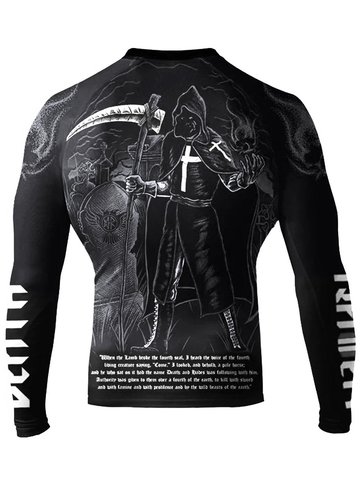 Raven Fightwear Men's Four Horsemen of the Apocalypse Death BJJ Rash Guard MMA Black Edition