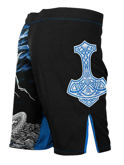Raven Fightwear Men's Thor Norse MMA Shorts BJJ Black/Blue