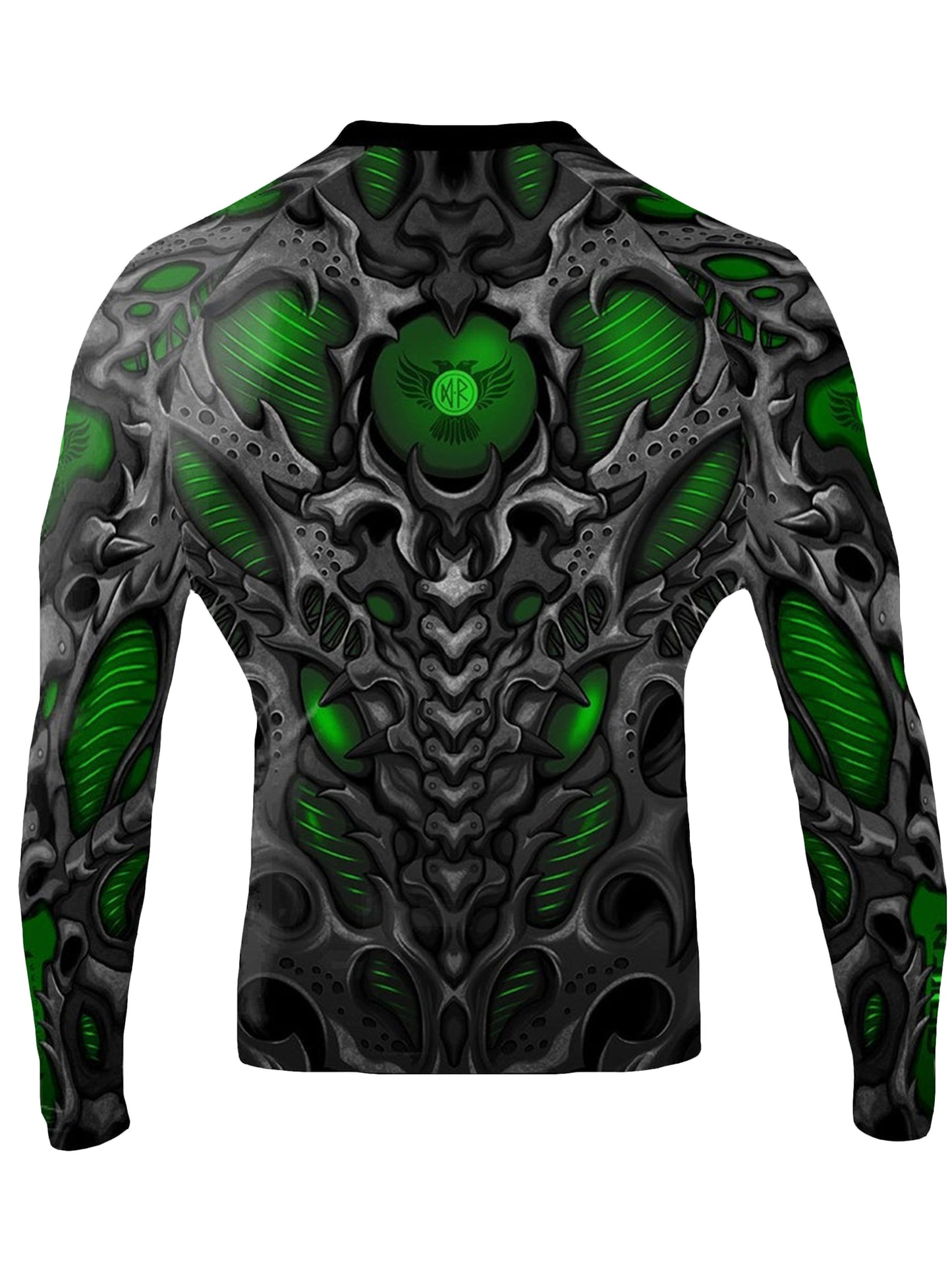 Raven Fightwear Men's Biomechanical BJJ Rash Guard MMA Green