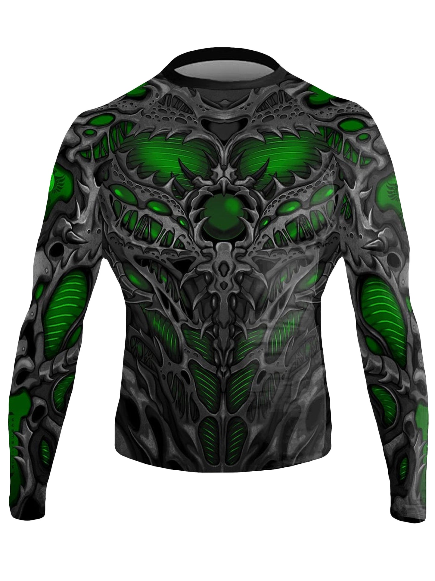 Raven Fightwear Men's Biomechanical BJJ Rash Guard MMA Green