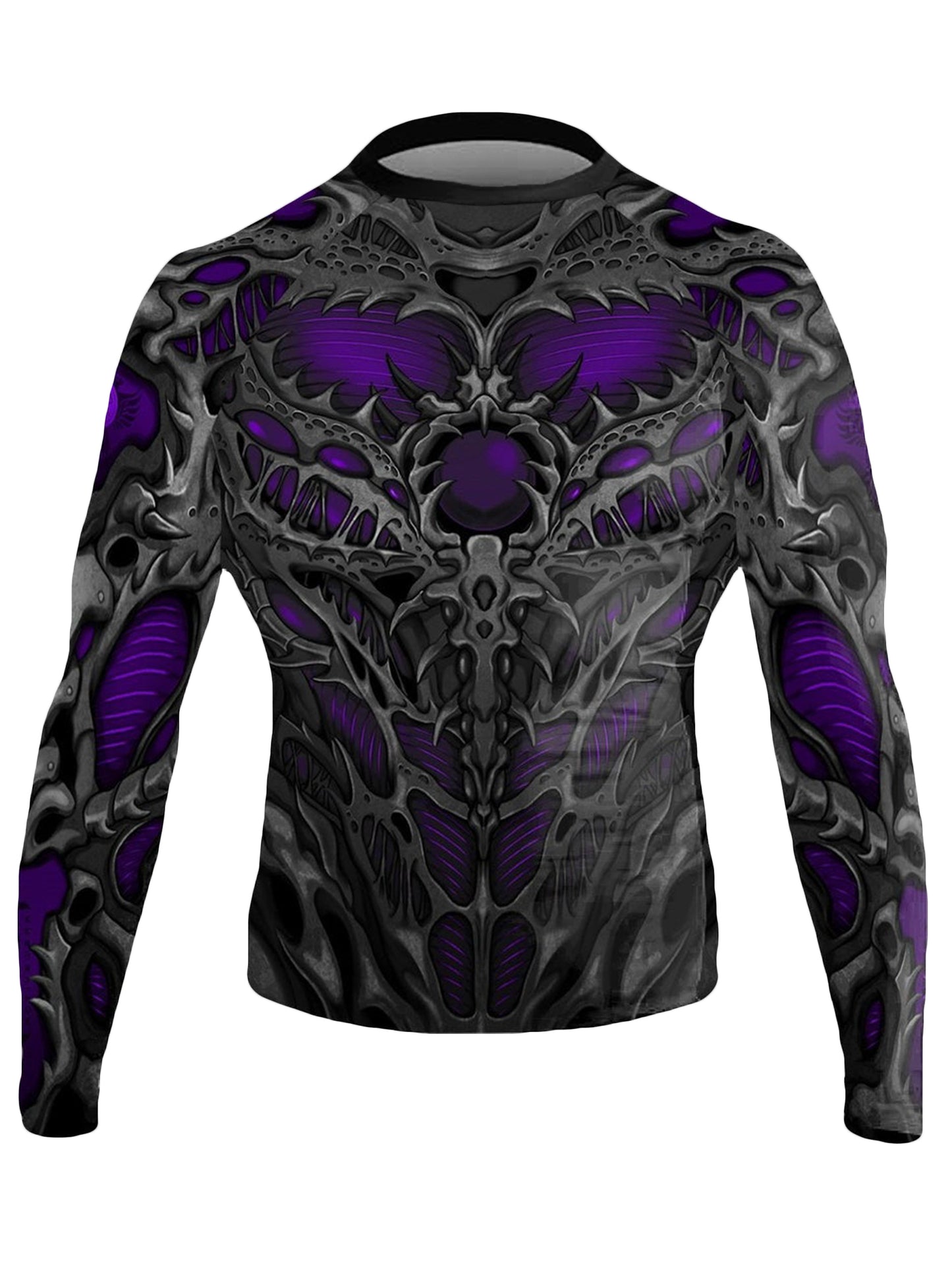 Raven Fightwear Men's Biomechanical BJJ Rash Guard MMA Purple