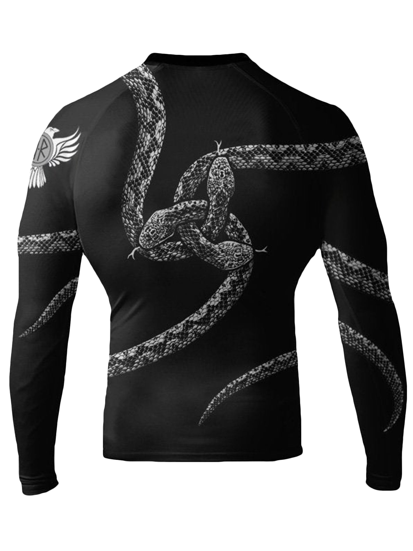 Raven Fightwear Men's Vipera Snake BJJ Rash Guard MMA Black/White