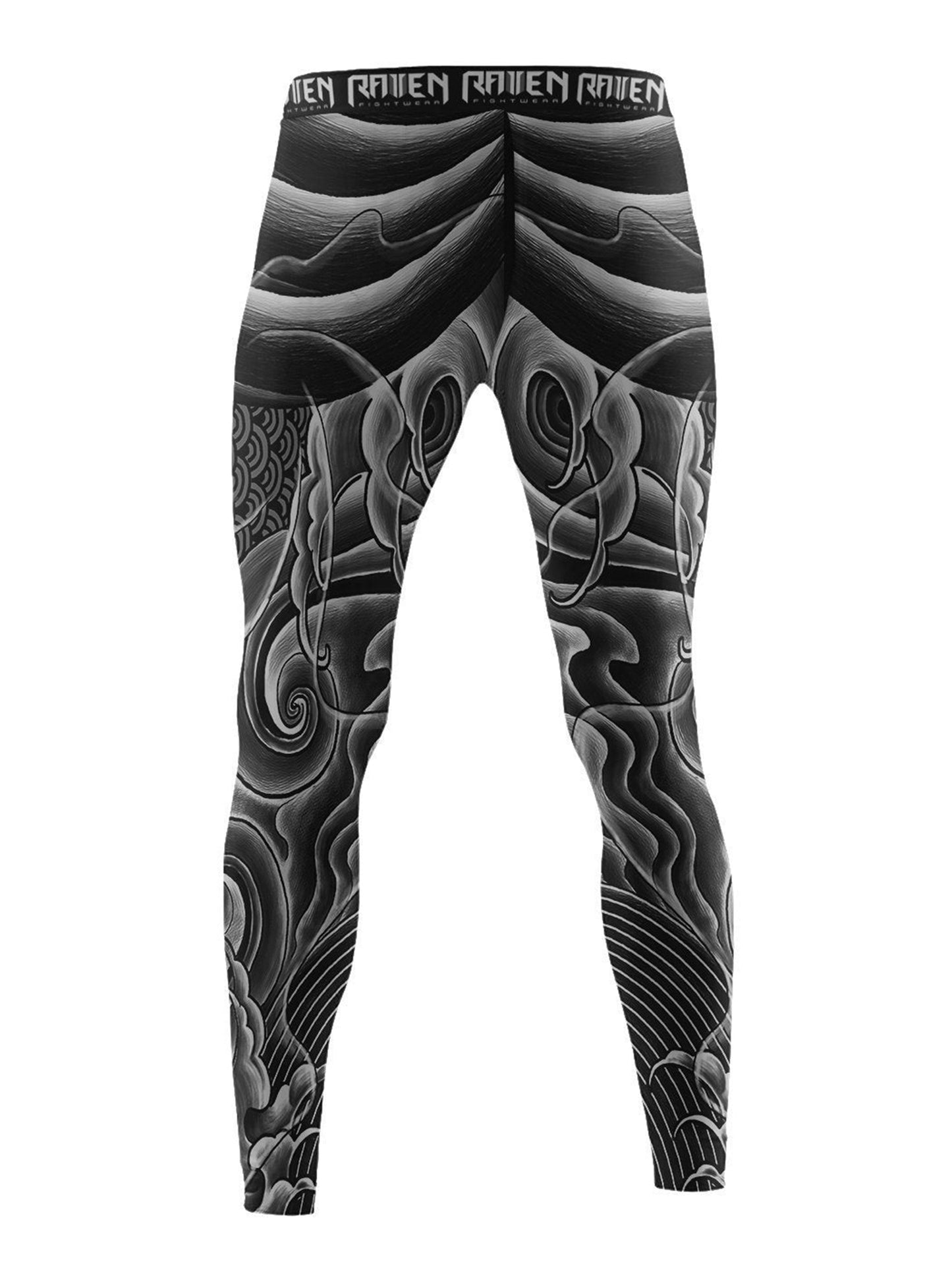 Raven Fightwear Men's Irezumi 2.0 BJJ Spats MMA Grey