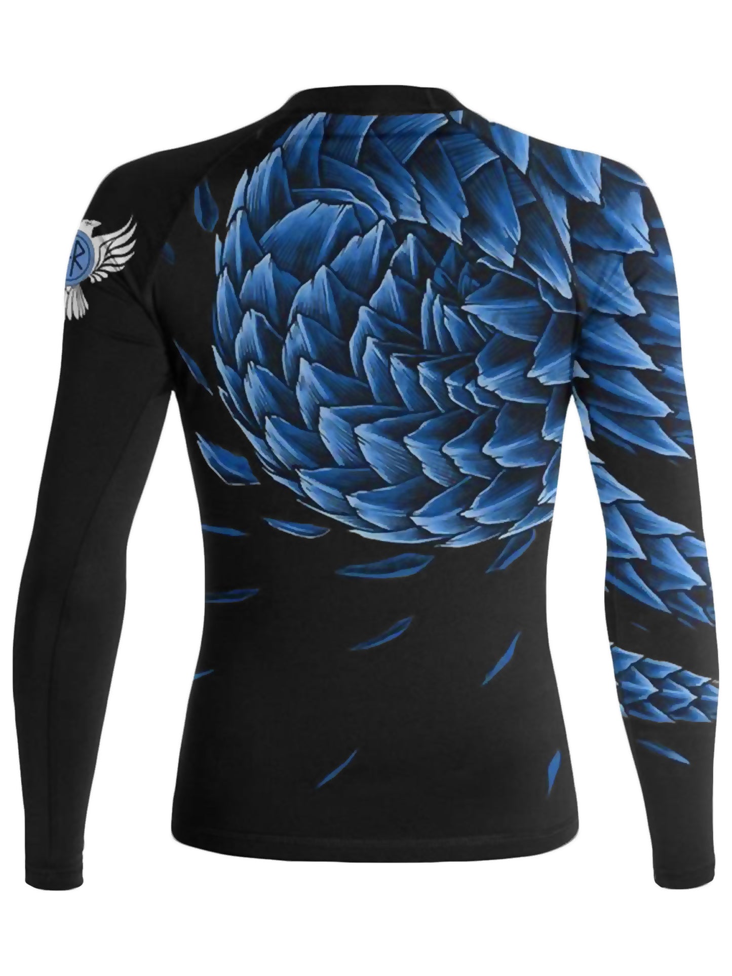 Raven Fightwear Women's Power Pangolin BJJ Rash Guard MMA Black/Blue