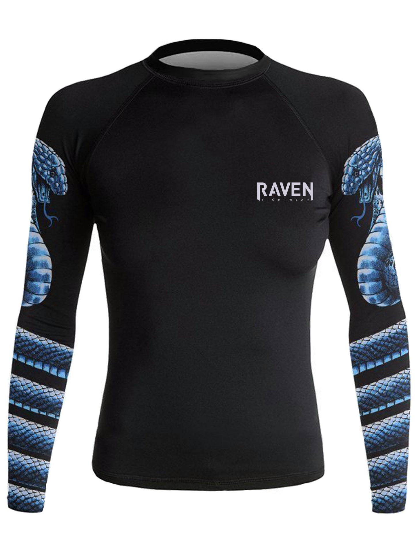 Raven Fightwear Women's Cobra Snake BJJ Rash Guard MMA Black/Blue