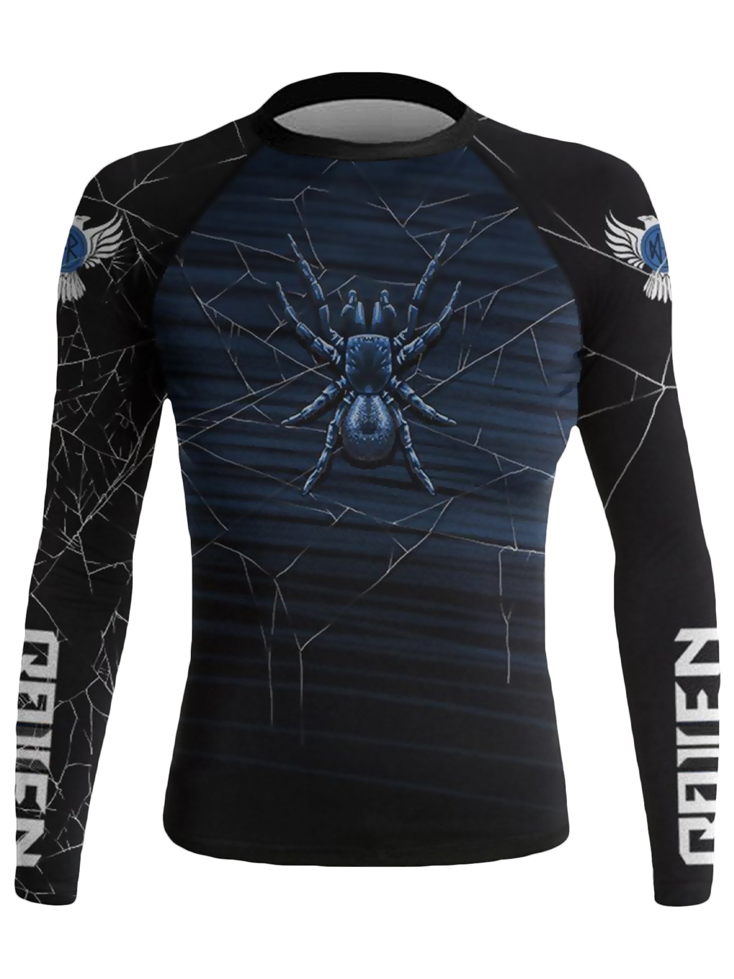 Raven Fightwear Women's Funnel Web Spider BJJ Rash Guard MMA Black/Blue