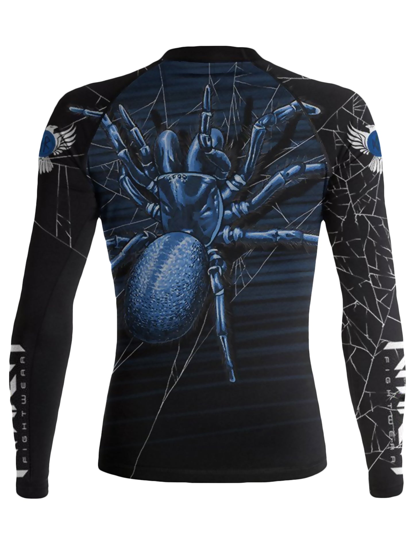 Raven Fightwear Women's Funnel Web Spider BJJ Rash Guard MMA Black/Blue