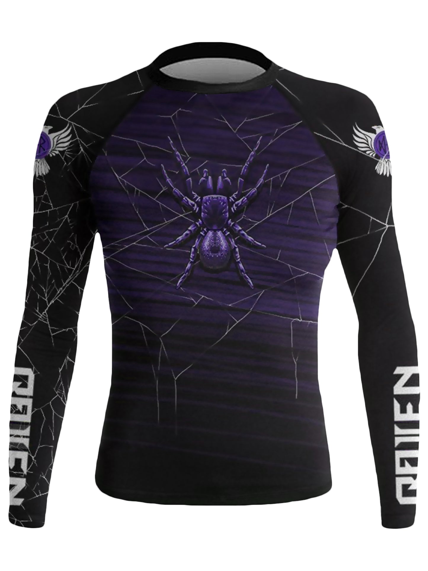 Raven Fightwear Women's Funnel Web Spider BJJ Rash Guard MMA Black/Purple