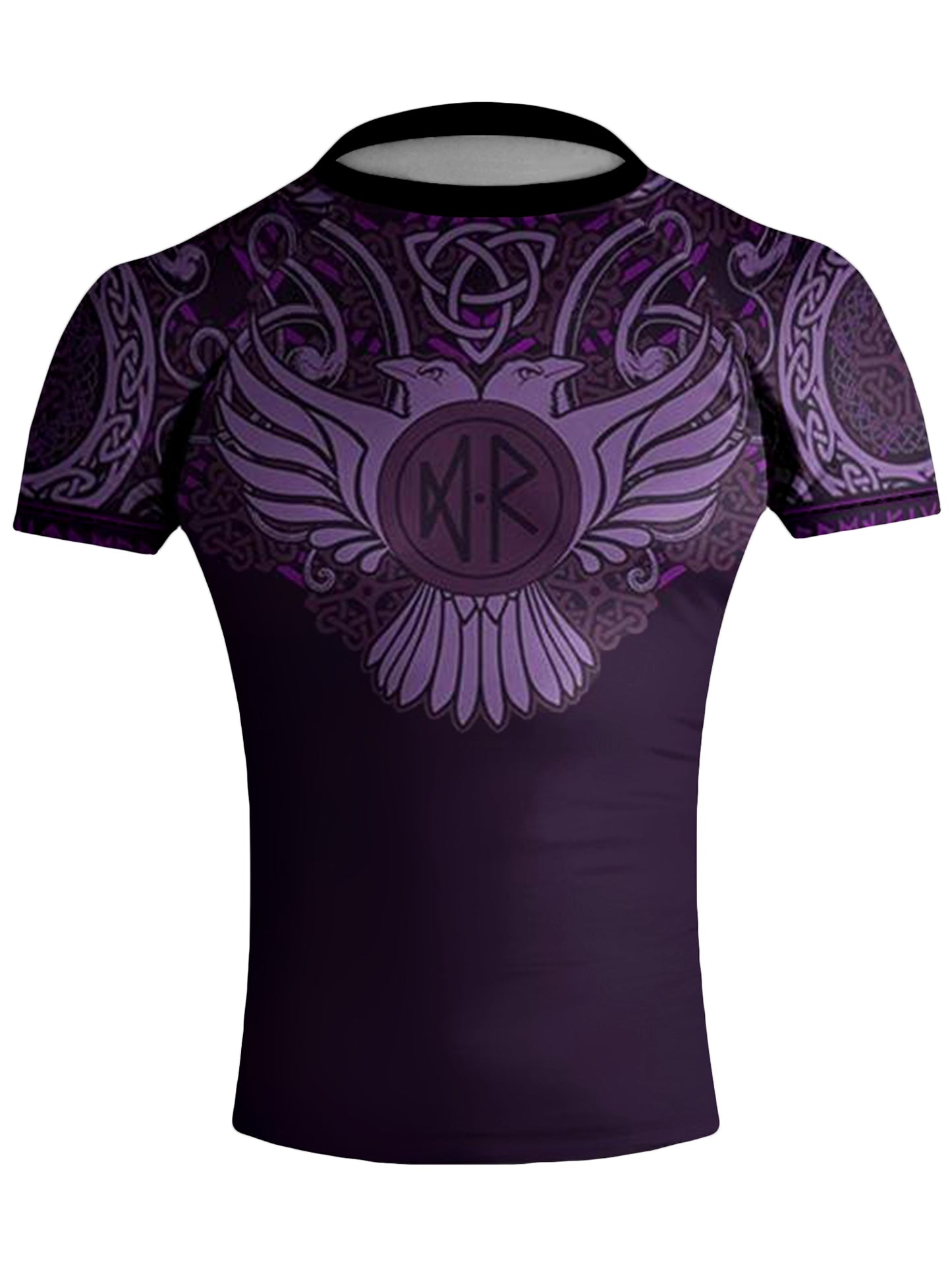 Raven Fightwear Men's Nordic Jiu Jitsu BJJ Rash Guard Short Sleeve MMA Purple