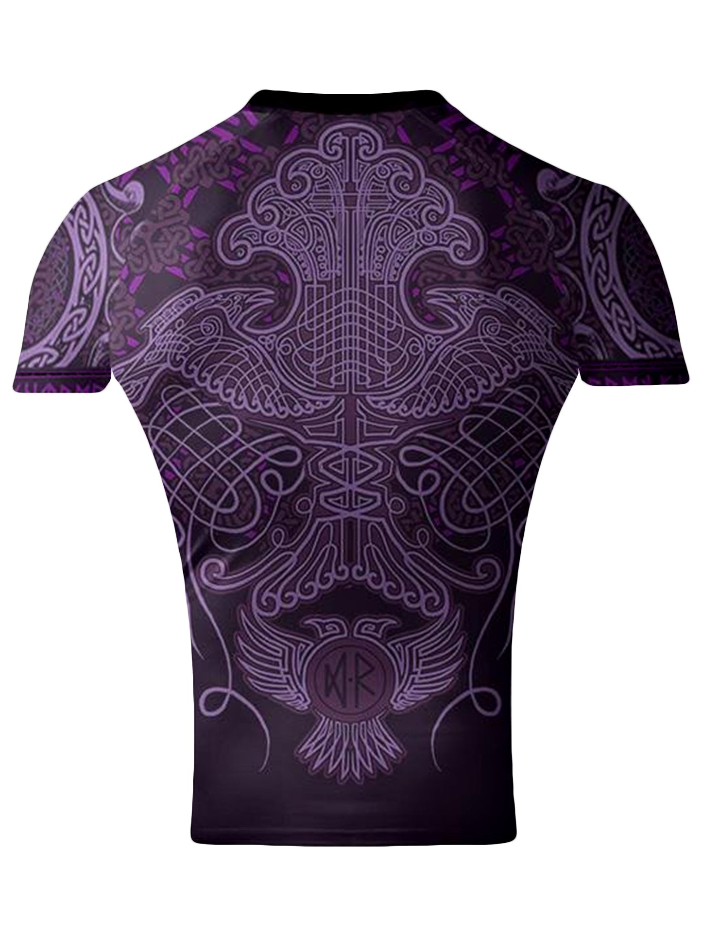 Raven Fightwear Men's Nordic Jiu Jitsu BJJ Rash Guard Short Sleeve MMA Purple