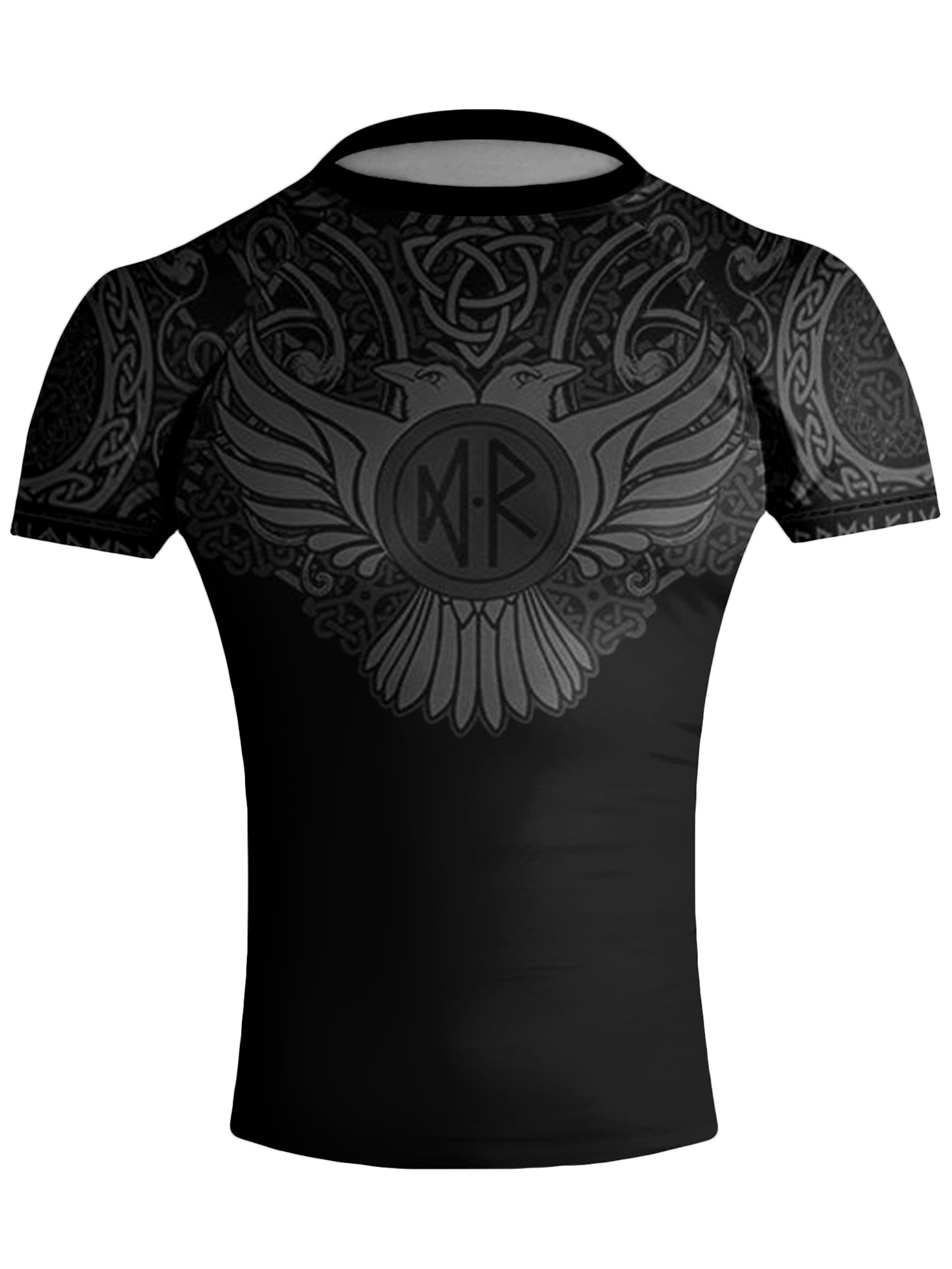 Raven Fightwear Men's Nordic Jiu Jitsu BJJ Rash Guard Short Sleeve MMA Black