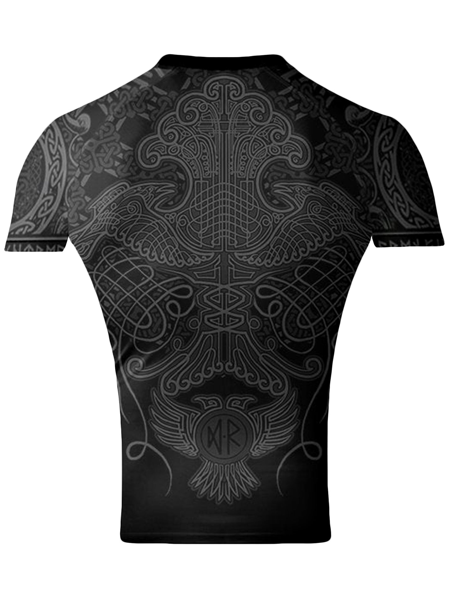 Raven Fightwear Men's Nordic Jiu Jitsu BJJ Rash Guard Short Sleeve MMA Black