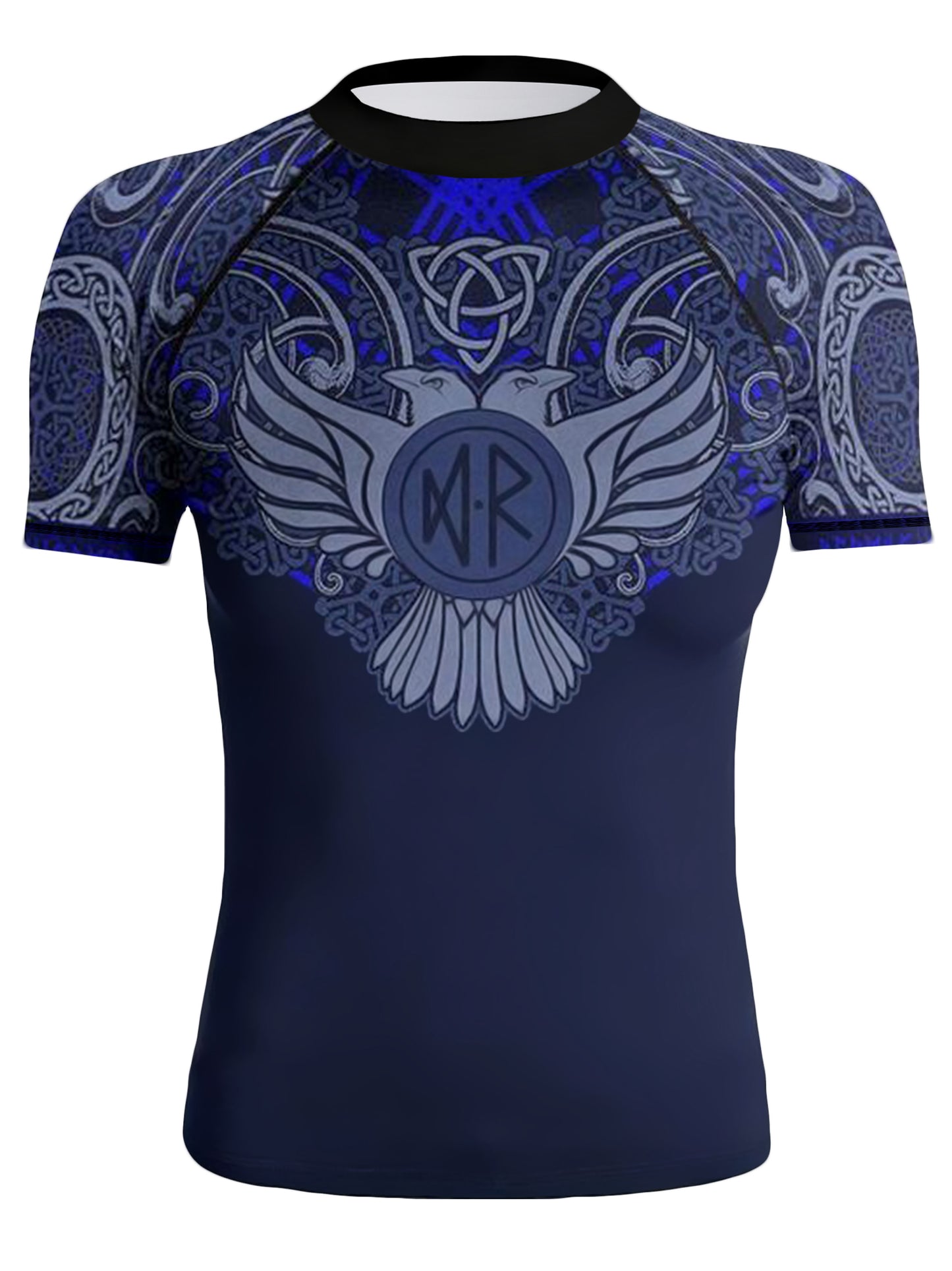 Raven Fightwear Women's Nordic BJJ Rash Guard Short Sleeve MMA Blue