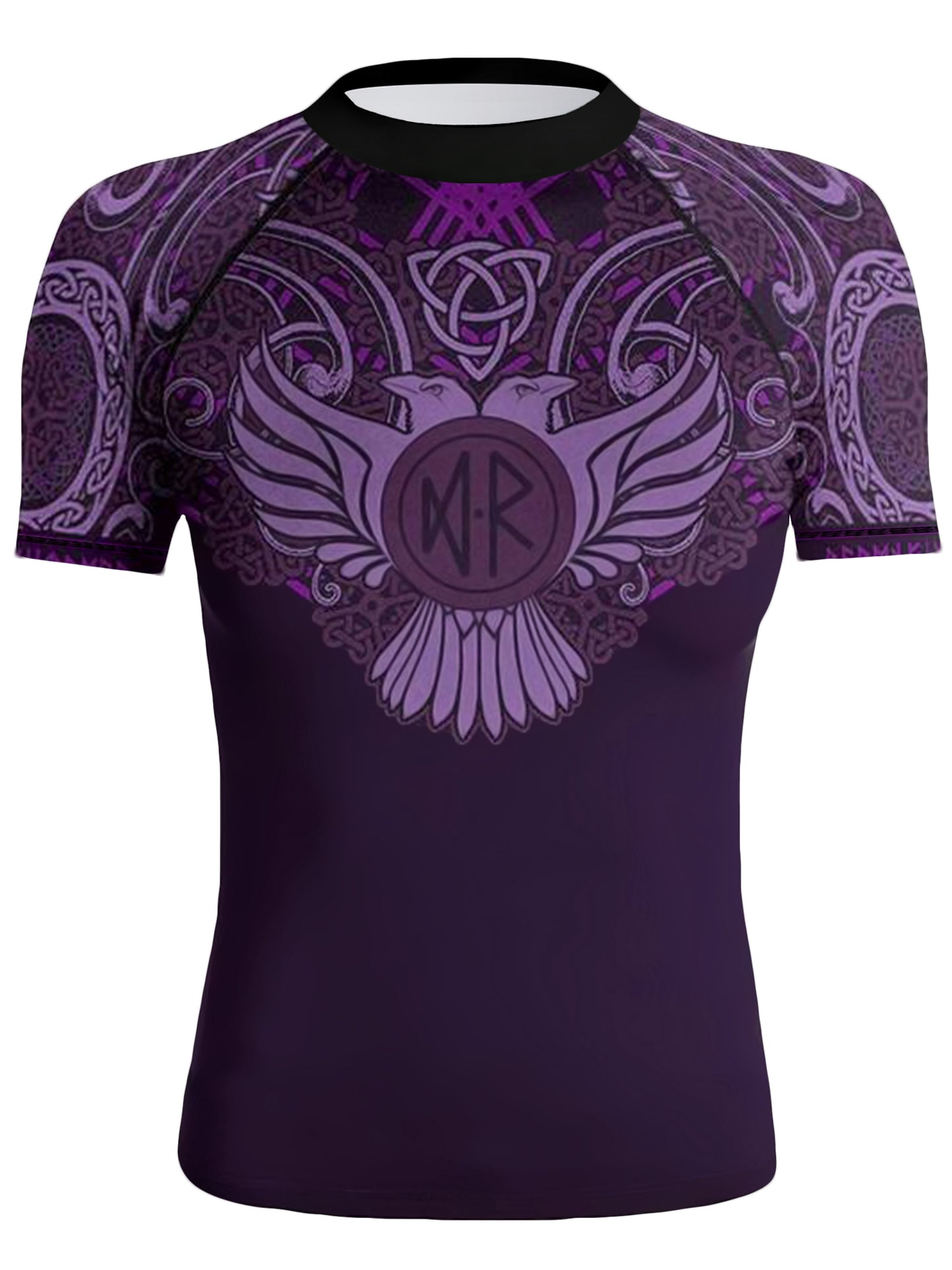 Raven Fightwear Women's Nordic BJJ Rash Guard Short Sleeve MMA Purple