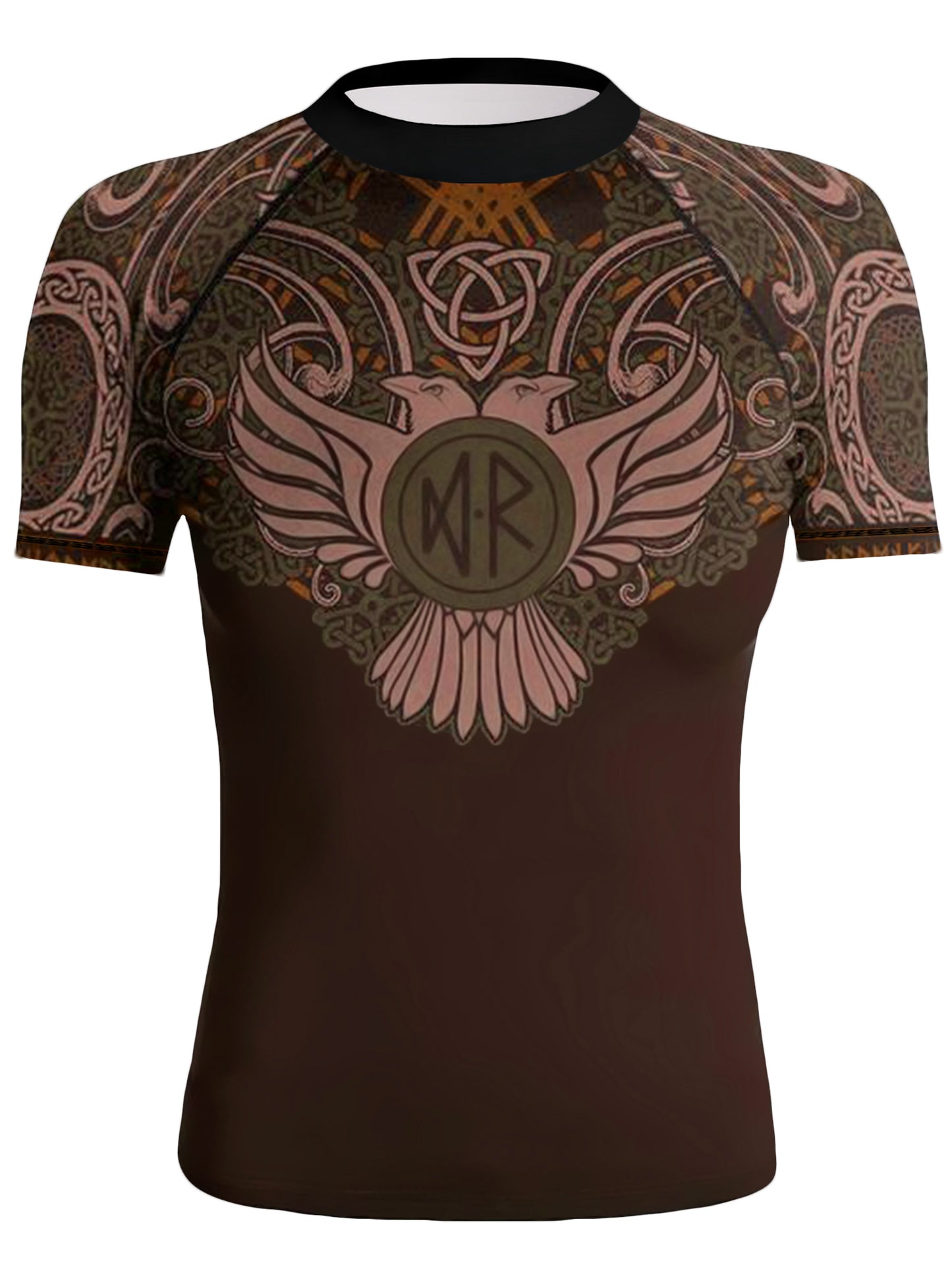 Raven Fightwear Women's Nordic BJJ Rash Guard Short Sleeve MMA Brown