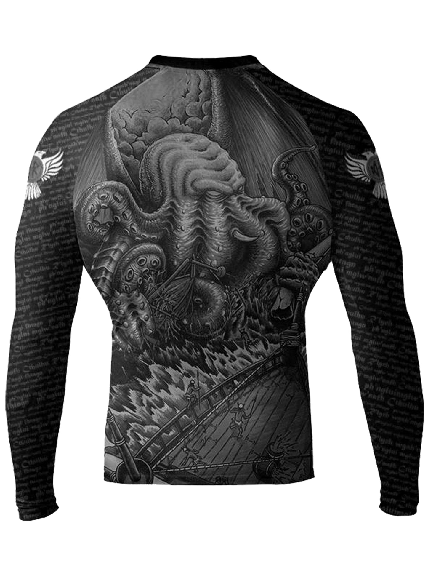 Raven Fightwear Men's Cthulhu Jiu Jitsu BJJ Rash Guard MMA Black Edition