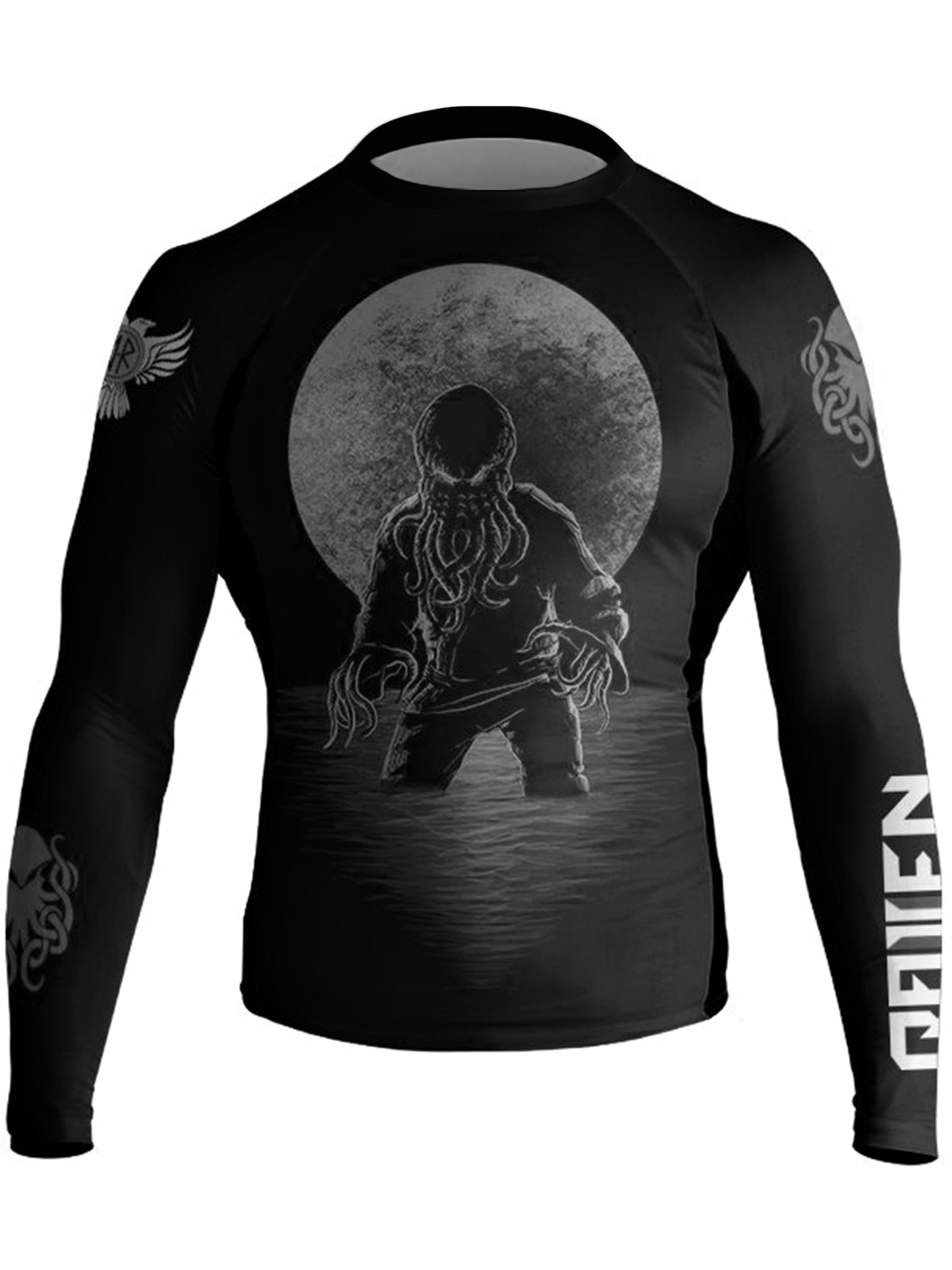 Raven Fightwear Men's BJJ Horror Cthulhu Jiu Jitsu BJJ Rash Guard MMA Black Edition