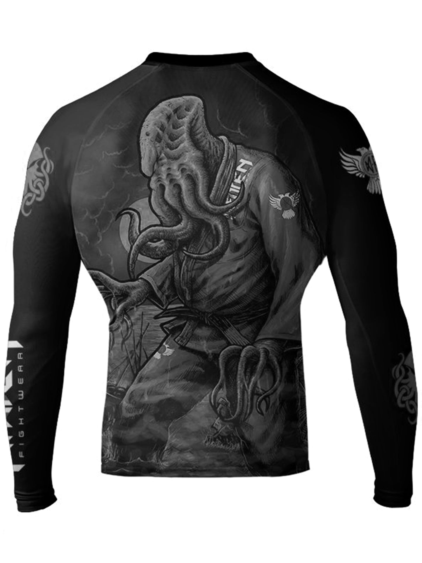 Raven Fightwear Men's BJJ Horror Cthulhu Jiu Jitsu BJJ Rash Guard MMA Black Edition