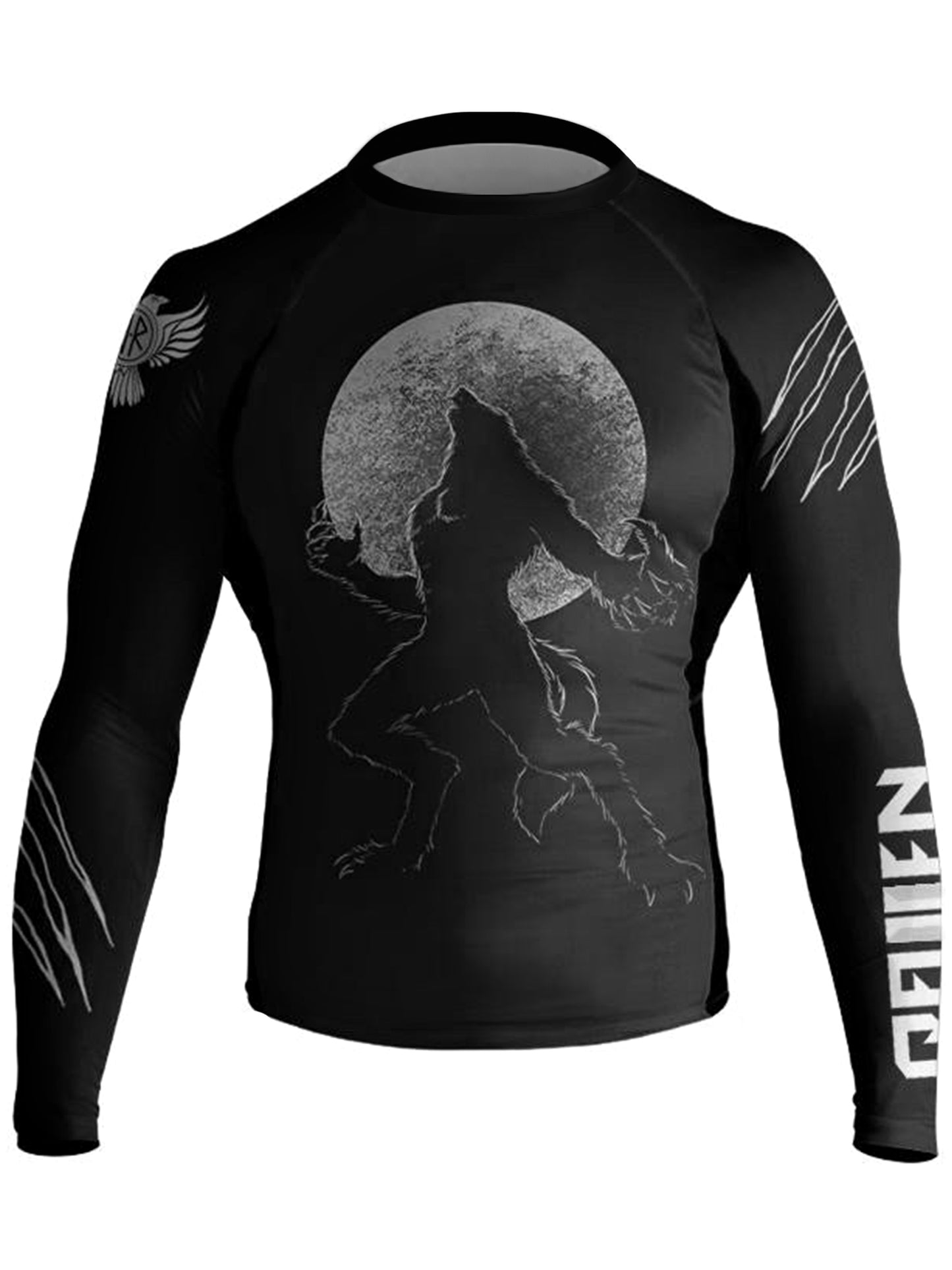 Raven Fightwear Men's BJJ Horror Werewolf Jiu Jitsu BJJ Rash Guard MMA Black Edition