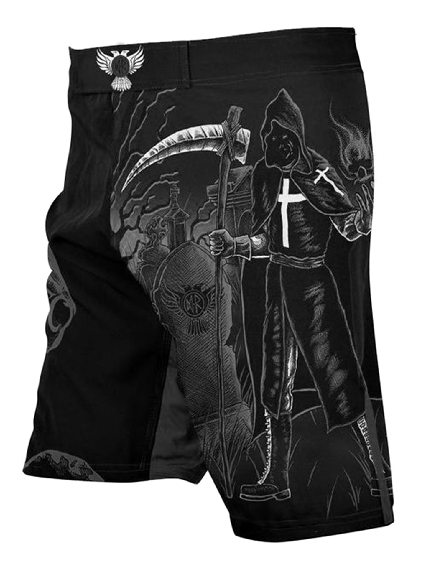 Raven Fightwear Men's Four Horseman of the Apocalypse Death MMA Shorts BJJ Black Edition