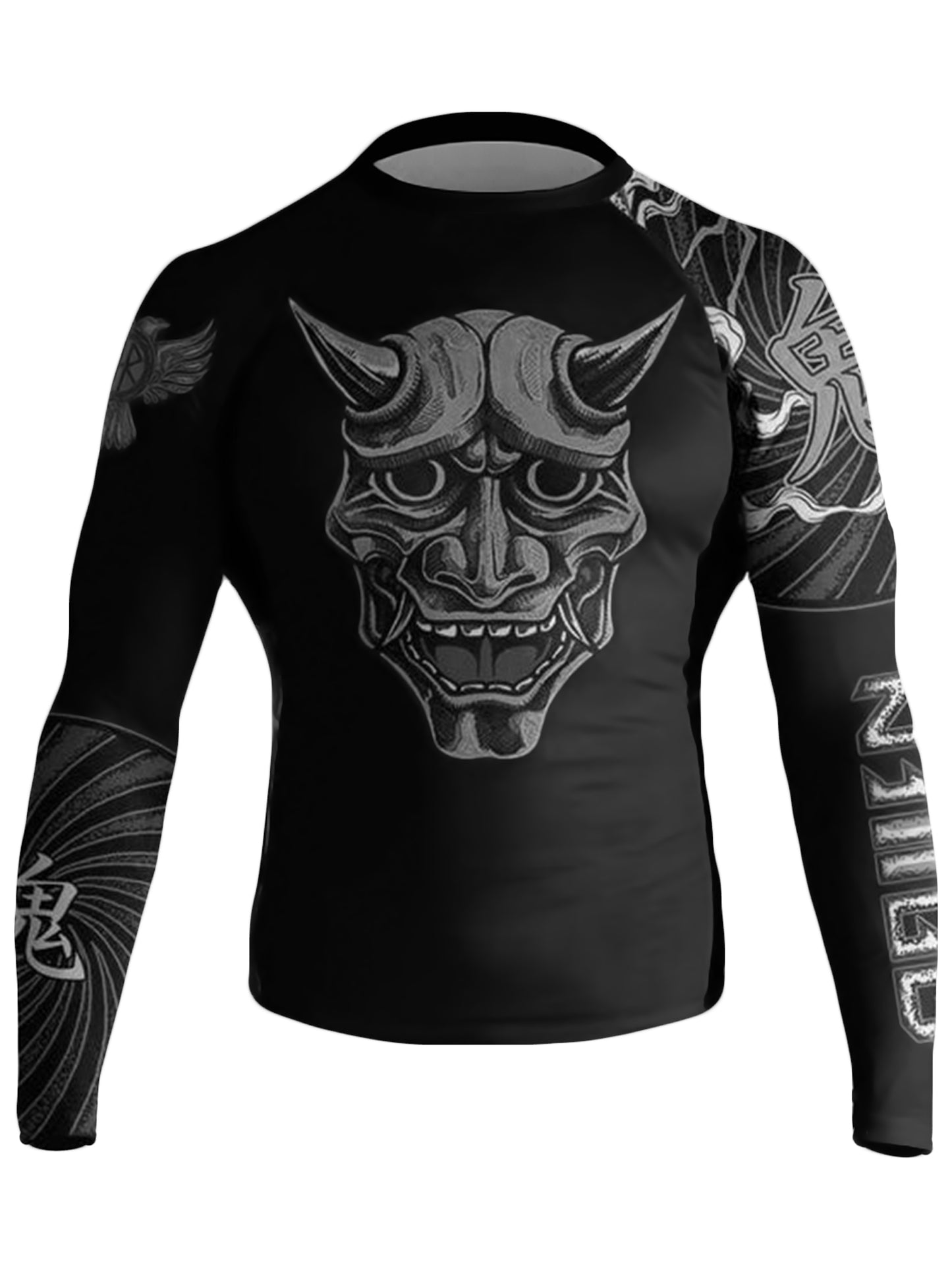 Raven Fightwear Men's The Oni of Rashoumon BJJ Jiu Jitsu Rash Guard MMA Black Edition