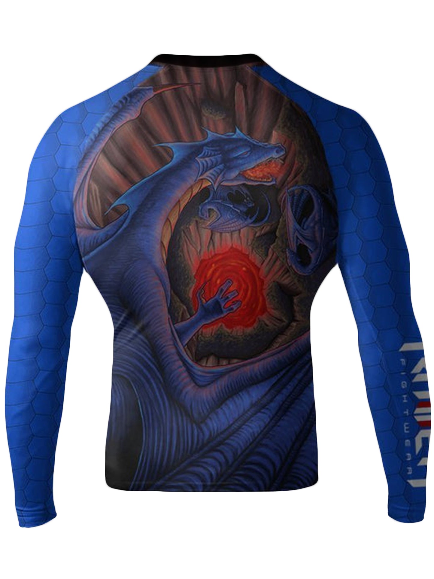 Raven Fightwear Men's Blue Dragon BJJ Jiu Jitsu Rash Guard MMA