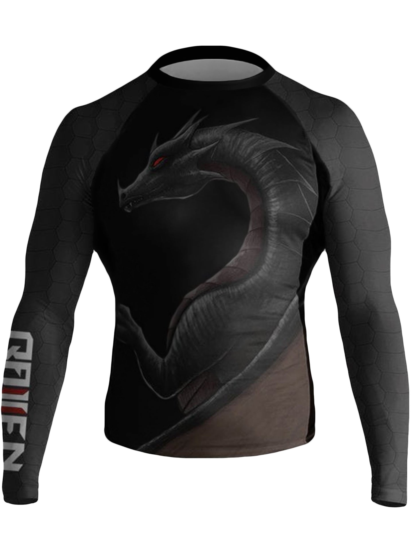 Raven Fightwear Men's Black Dragon BJJ Jiu Jitsu Rash Guard MMA