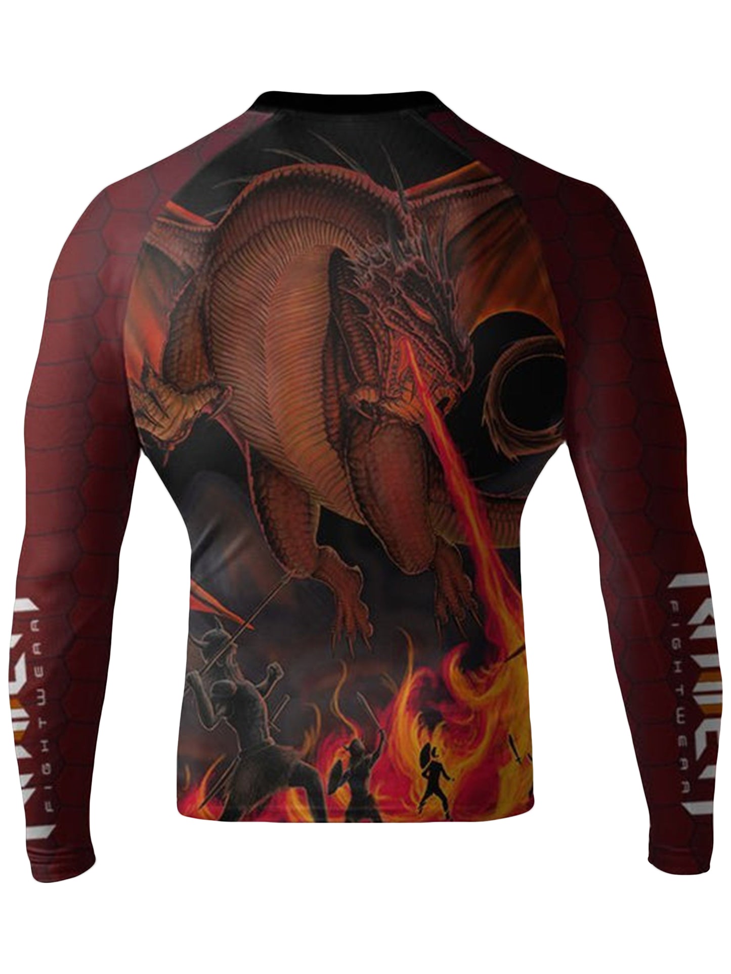 Raven Fightwear Men's Red Dragon BJJ Jiu Jitsu Rash Guard MMA