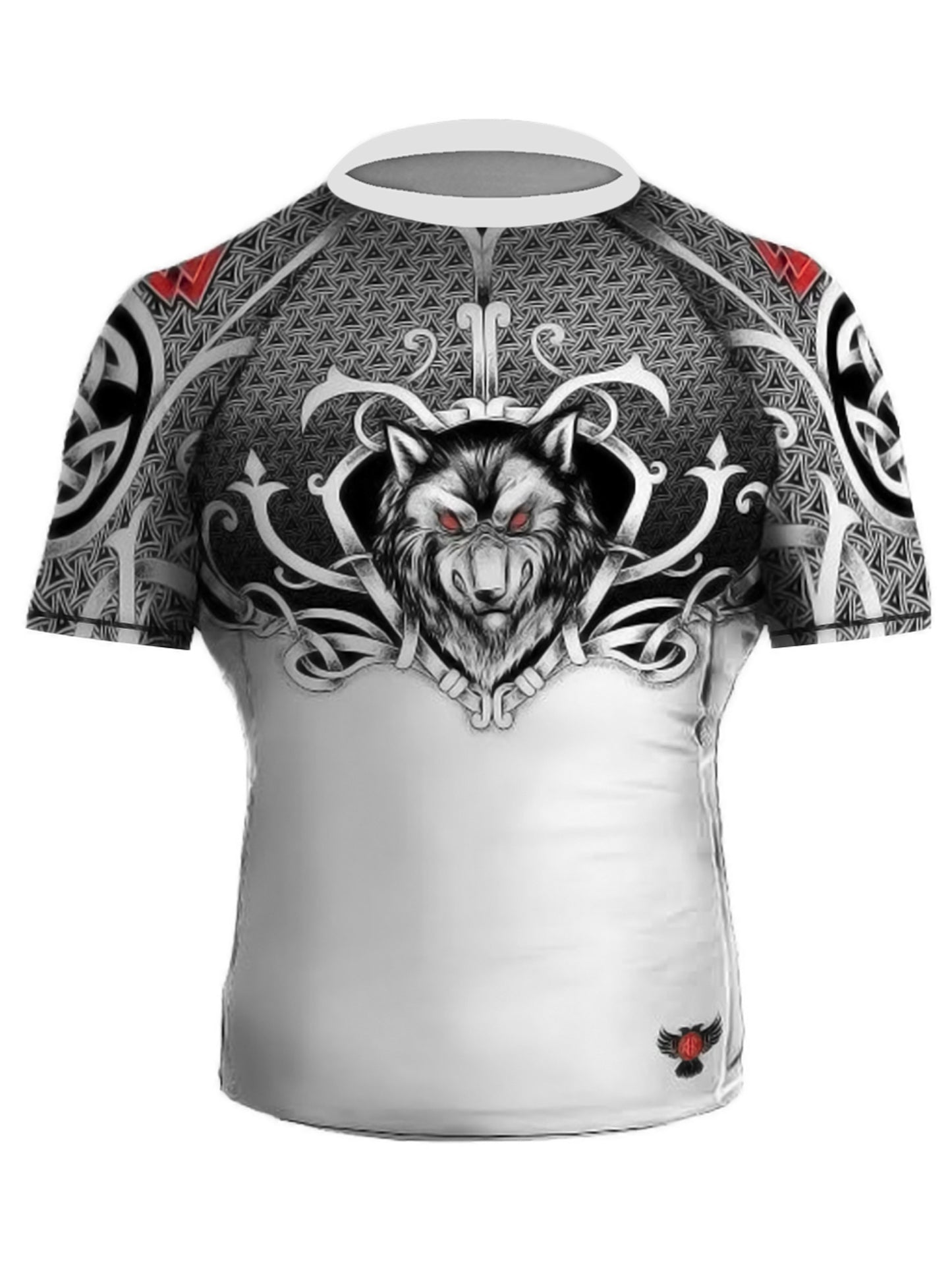 Raven Fightwear Men's Norseman BJJ Rash Guard Short Sleeve MMA White