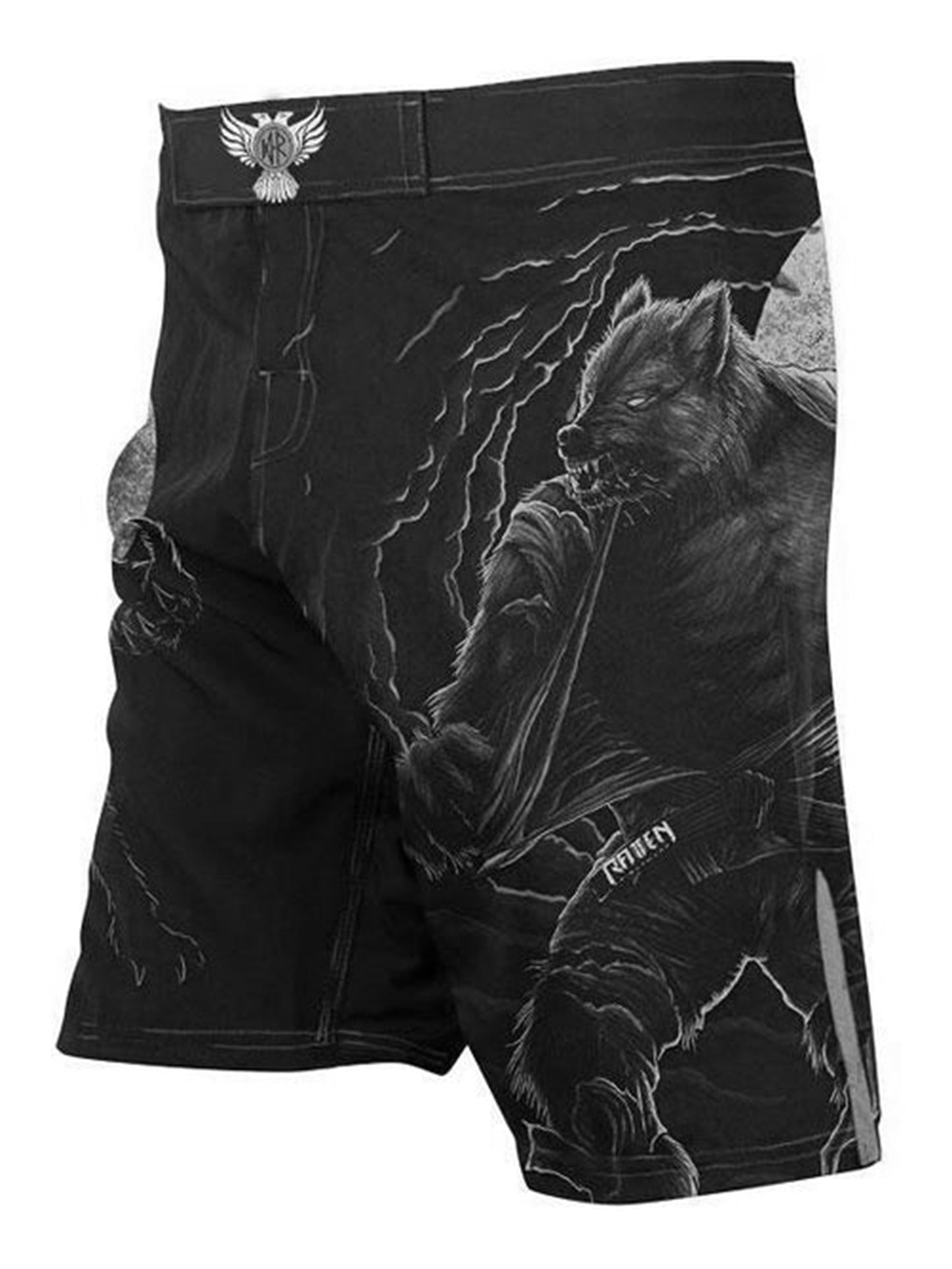 Raven Fightwear Men's BJJ Horror Werewolf MMA Shorts BJJ Black Edition