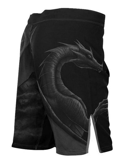 Raven Fightwear Men's Black Dragon MMA Shorts BJJ Black Edition