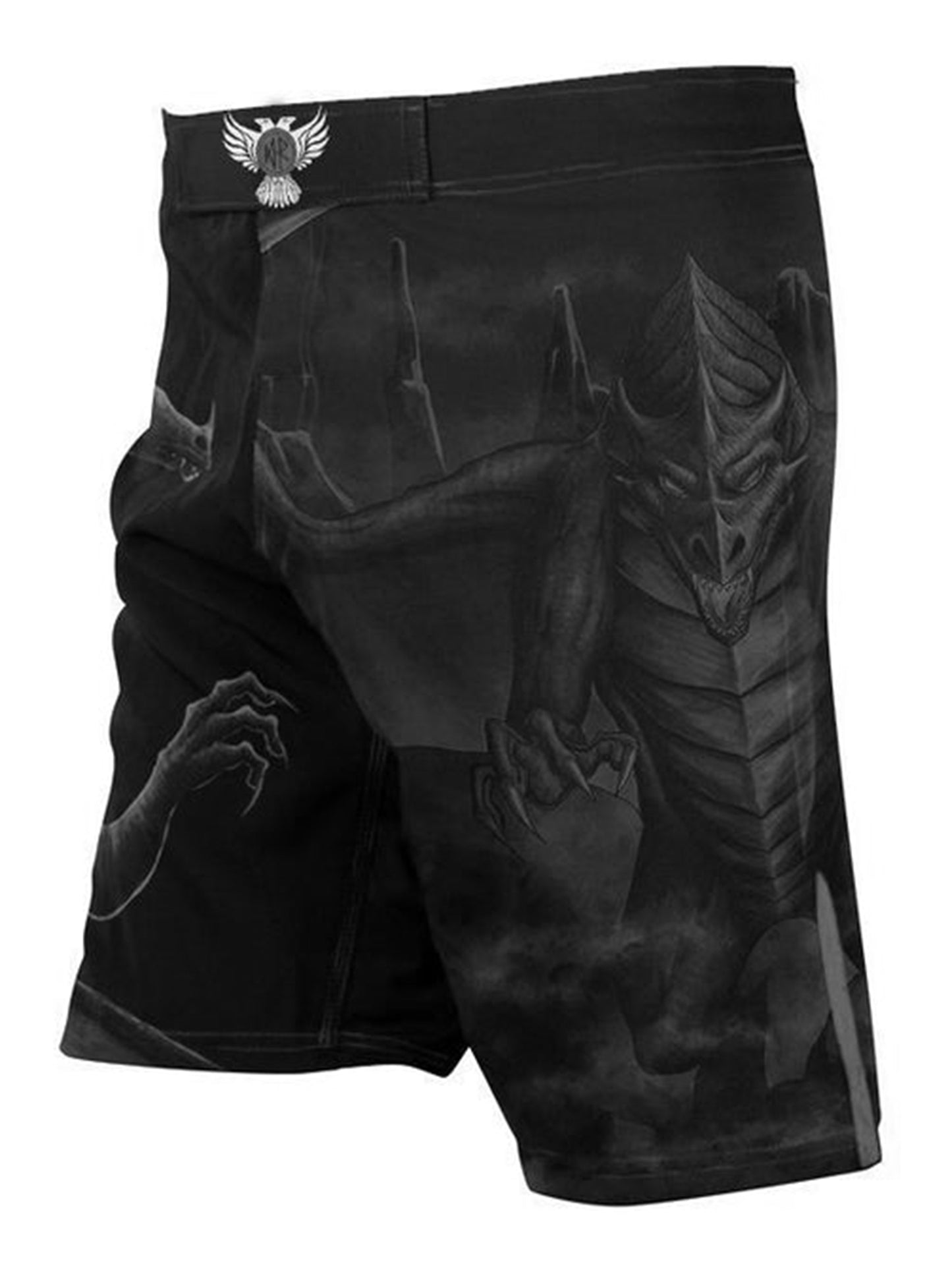 Raven Fightwear Men's Black Dragon MMA Shorts BJJ Black Edition