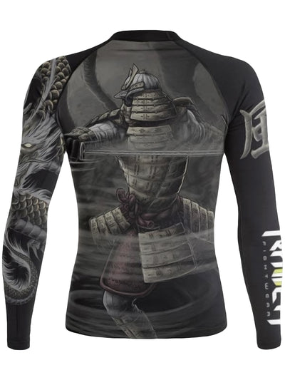 Raven Fightwear Women's Wind Element Dragon BJJ Rash Guard MMA Black