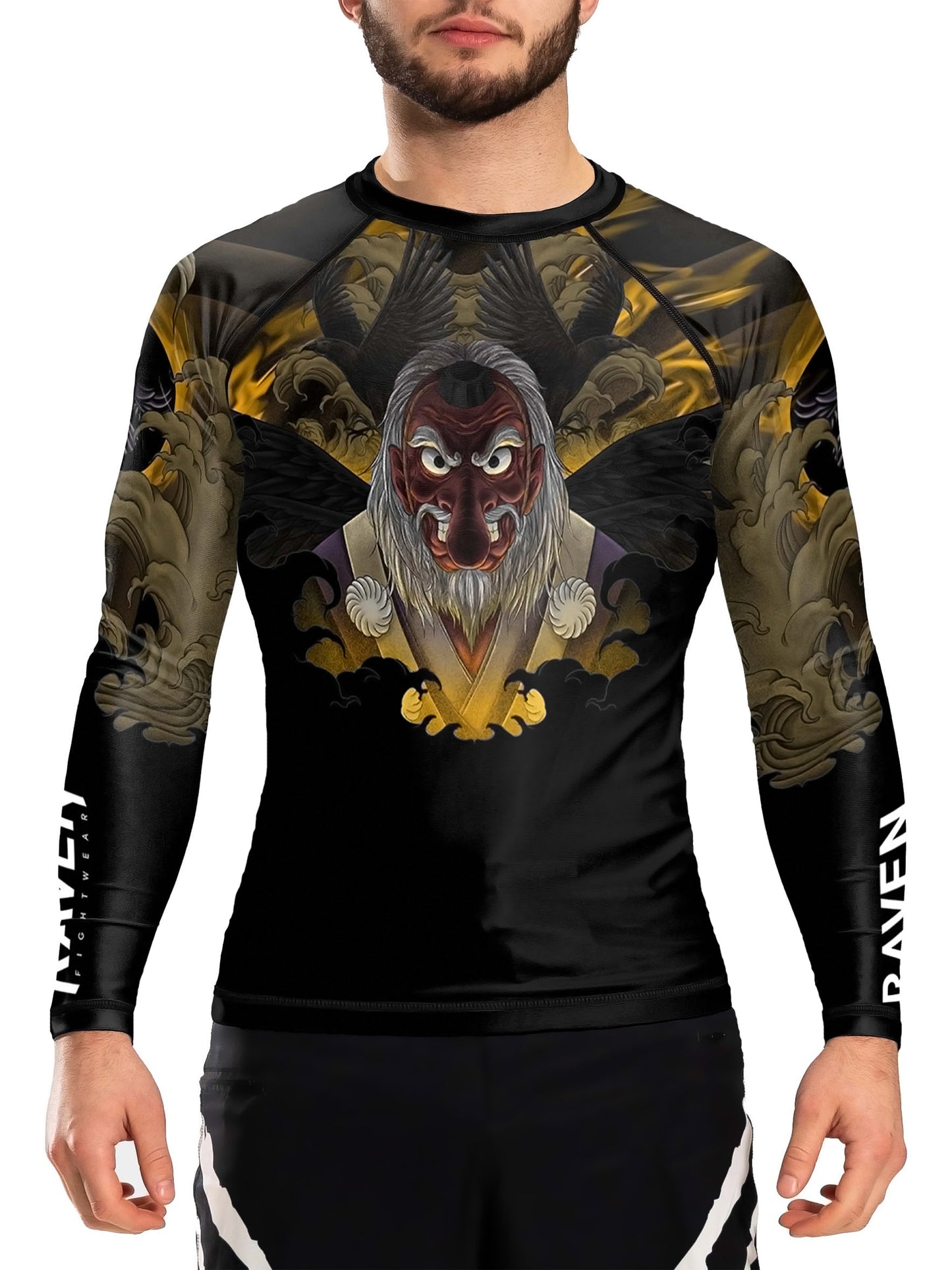 Raven Fightwear Men's The Tengu BJJ Rash Guard MMA Black