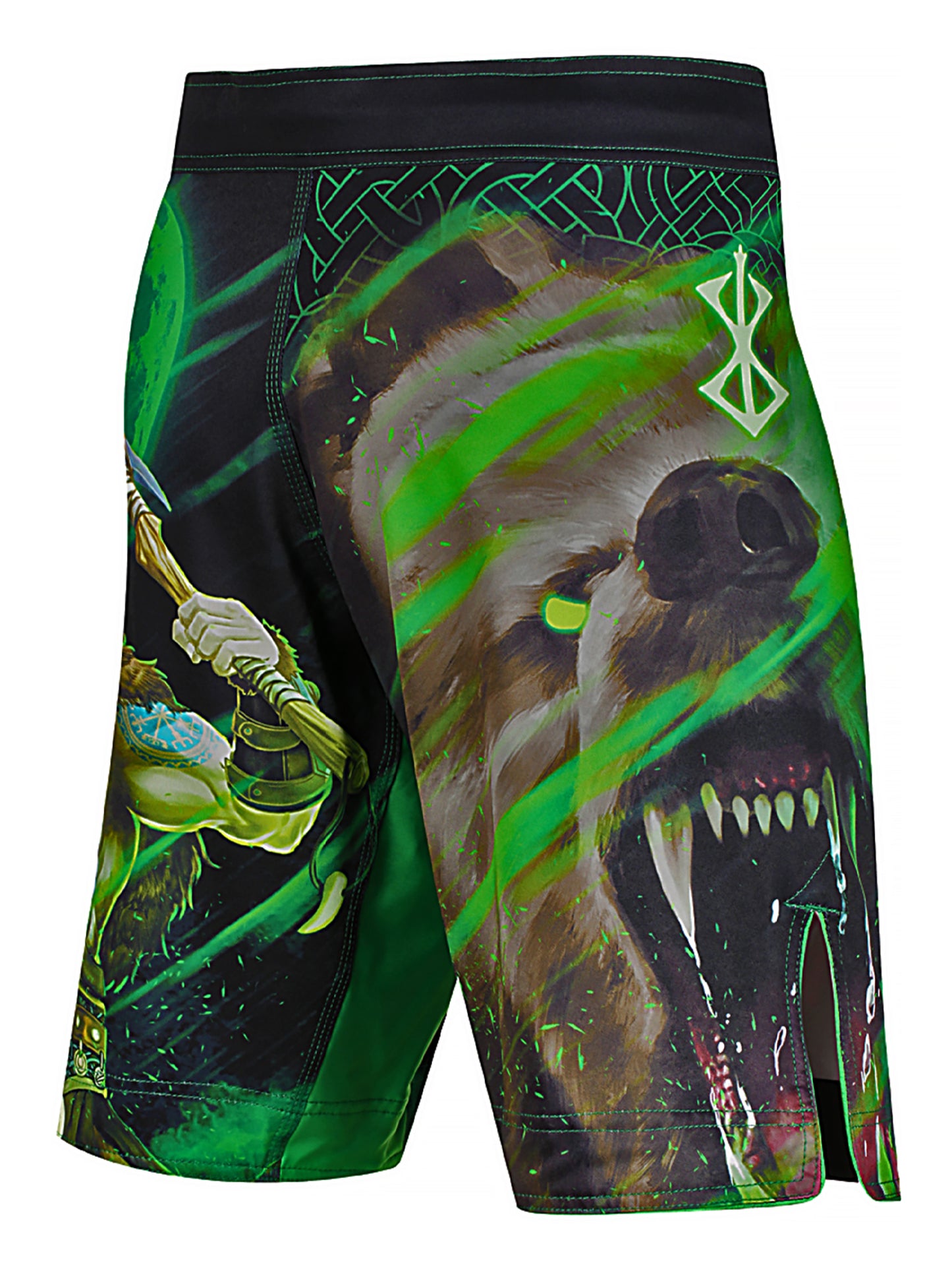 Raven Fightwear Men's Berserker 2.0 Viking Bear MMA Shorts BJJ Black