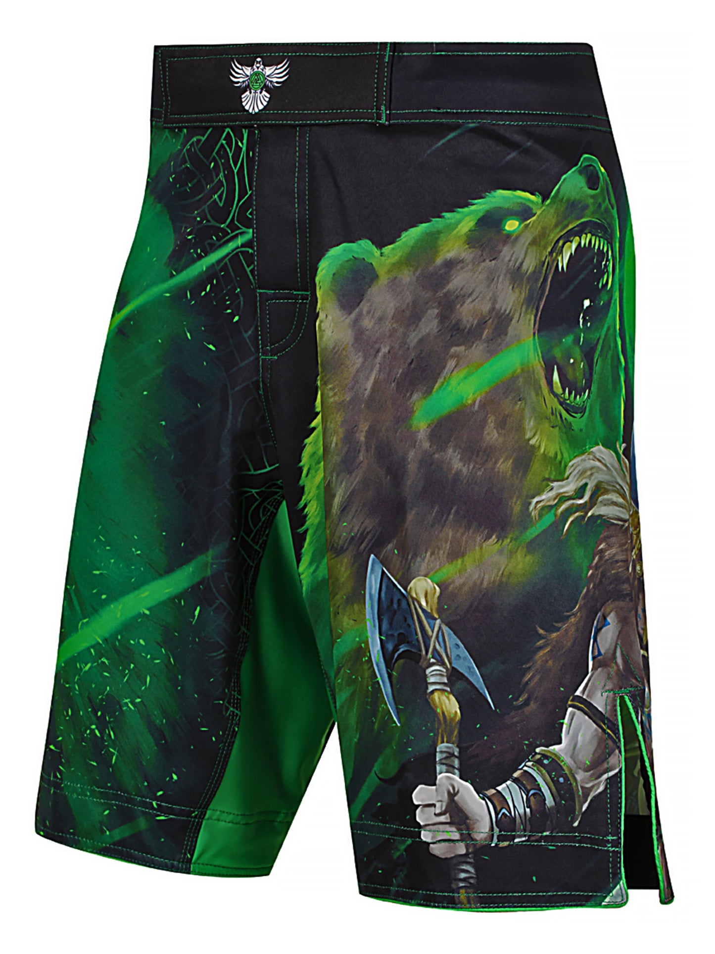 Raven Fightwear Men's Berserker 2.0 Viking Bear MMA Shorts BJJ Black