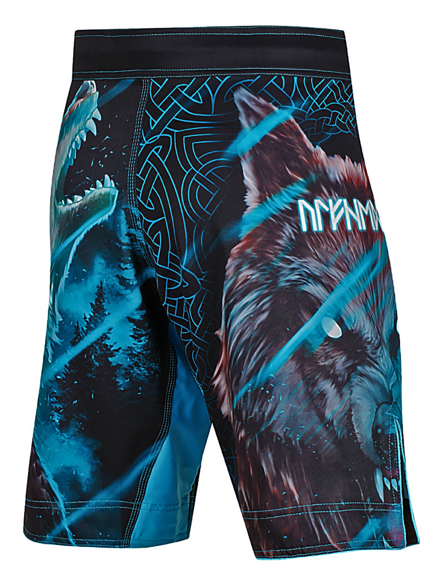 Raven Fightwear Men's Ulfhedinn 2.0 Viking Wolf MMA Shorts BJJ Black