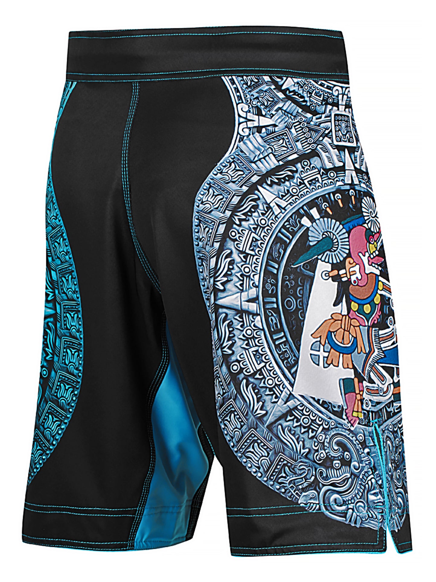 Raven Fightwear Men's Aztec Lord of The Underworld Mictlantecuhtli MMA Shorts BJJ Black