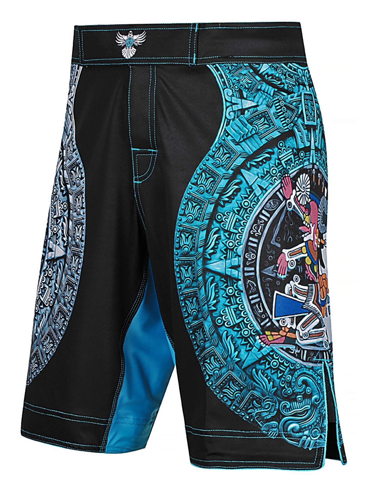 Raven Fightwear Men's Aztec Lord of The Underworld Mictlantecuhtli MMA Shorts BJJ Black