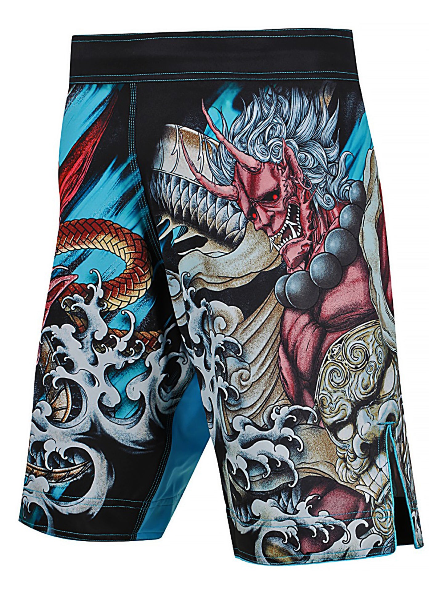 Raven Fightwear Men's Oni and Dragon MMA Shorts BJJ Black