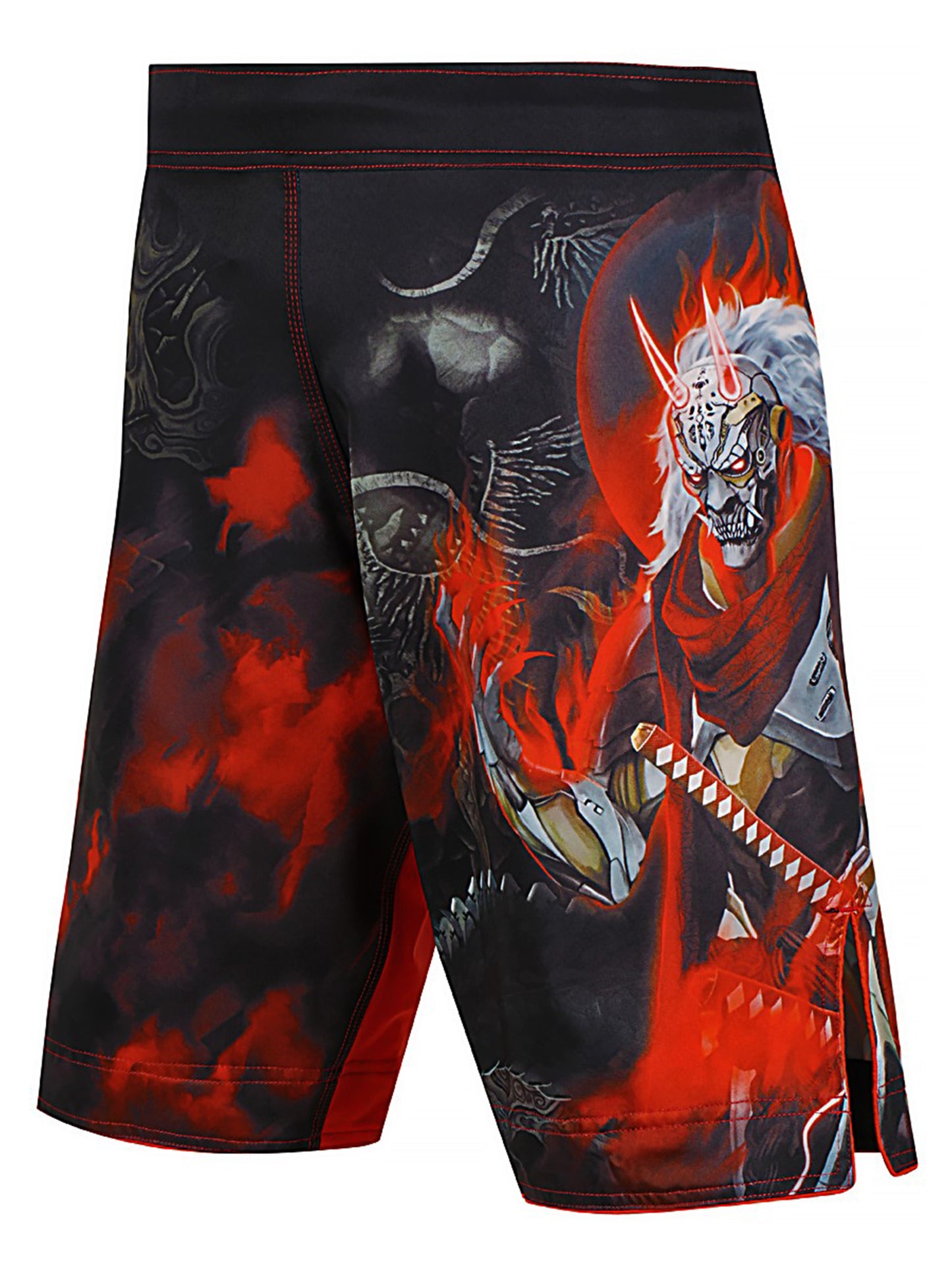 Raven Fightwear Men's Cybernetic Oni and Dragon MMA Shorts BJJ Black